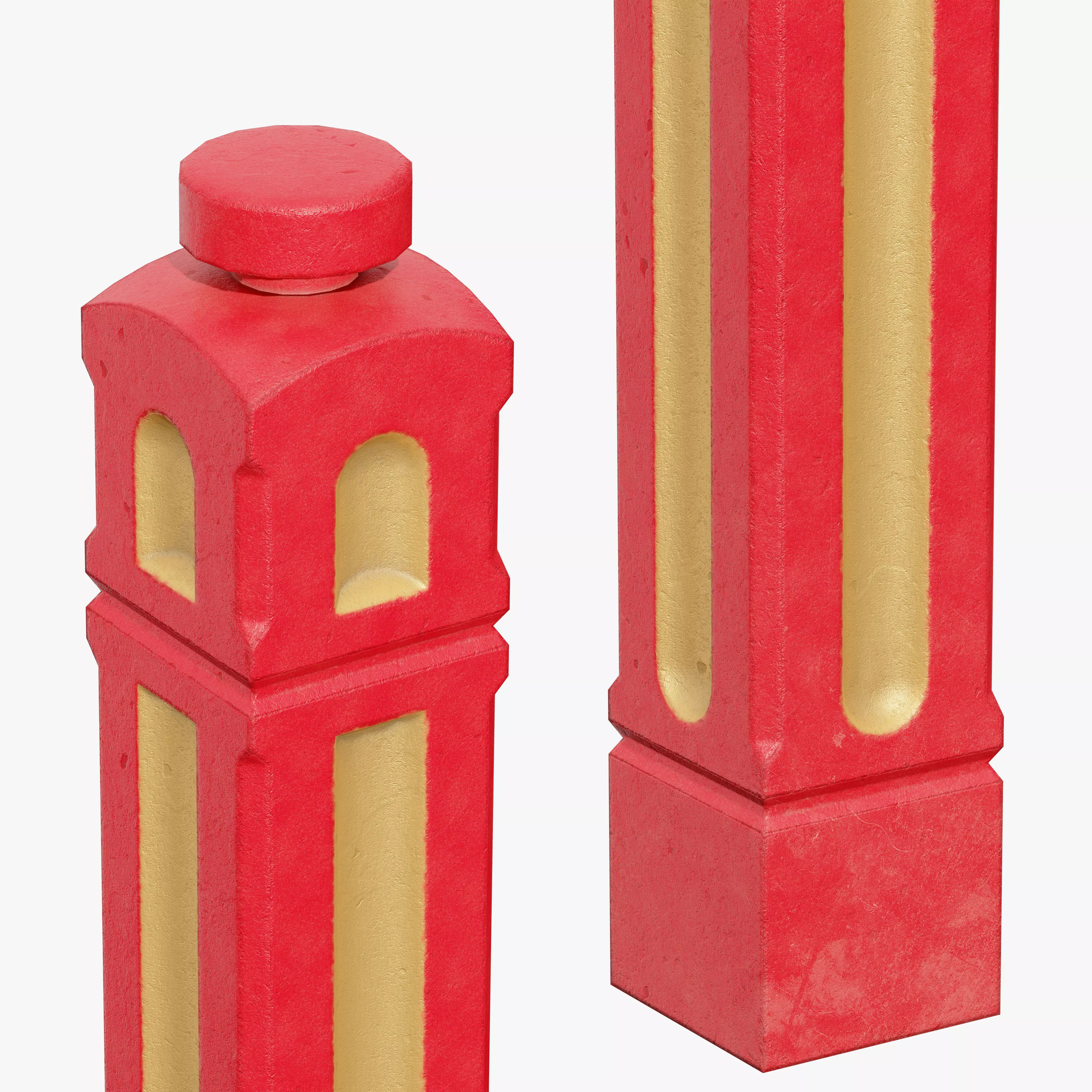 Bollards Cast Iron A Low-poly 3D model_9