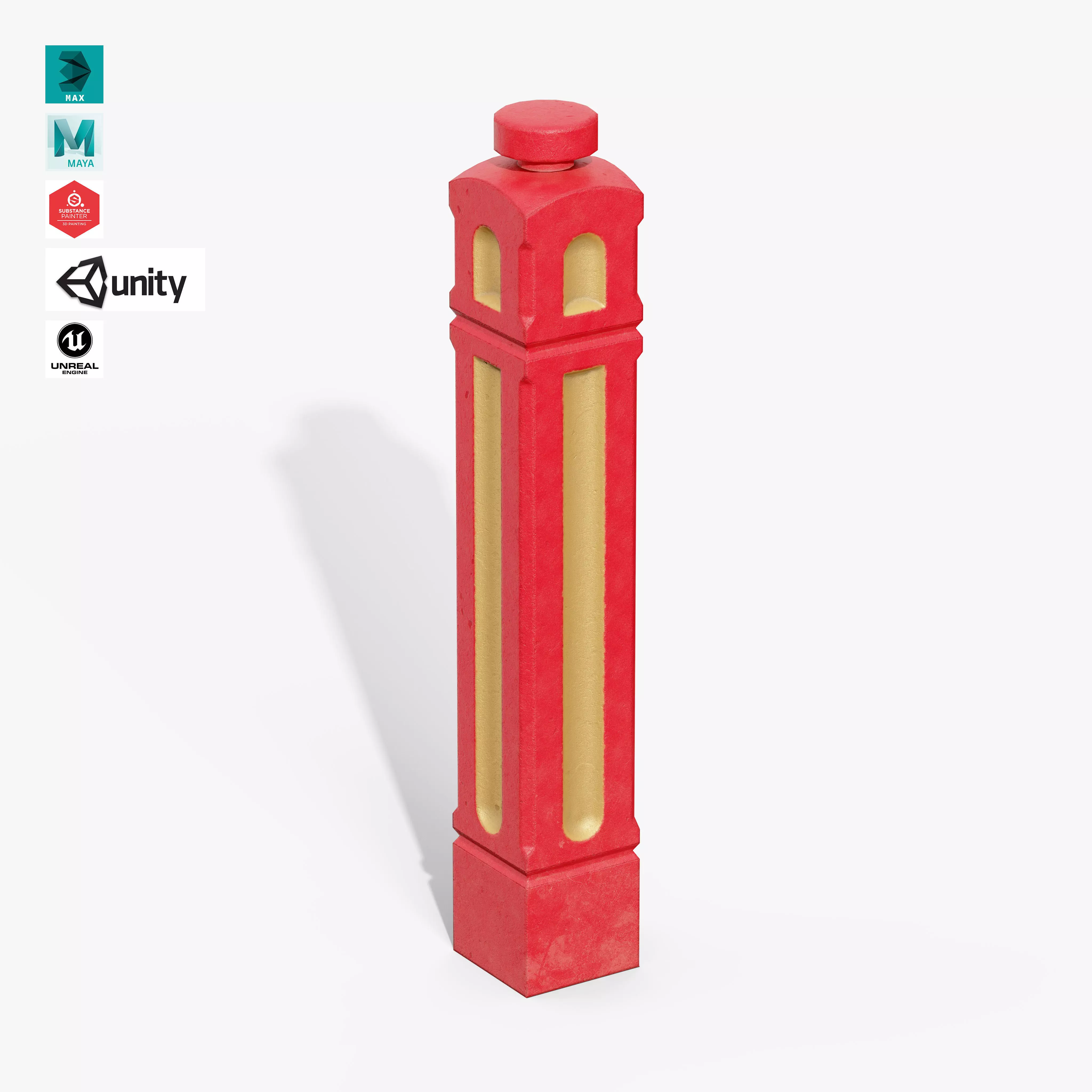 Bollards Cast Iron A Low-poly 3D model_0
