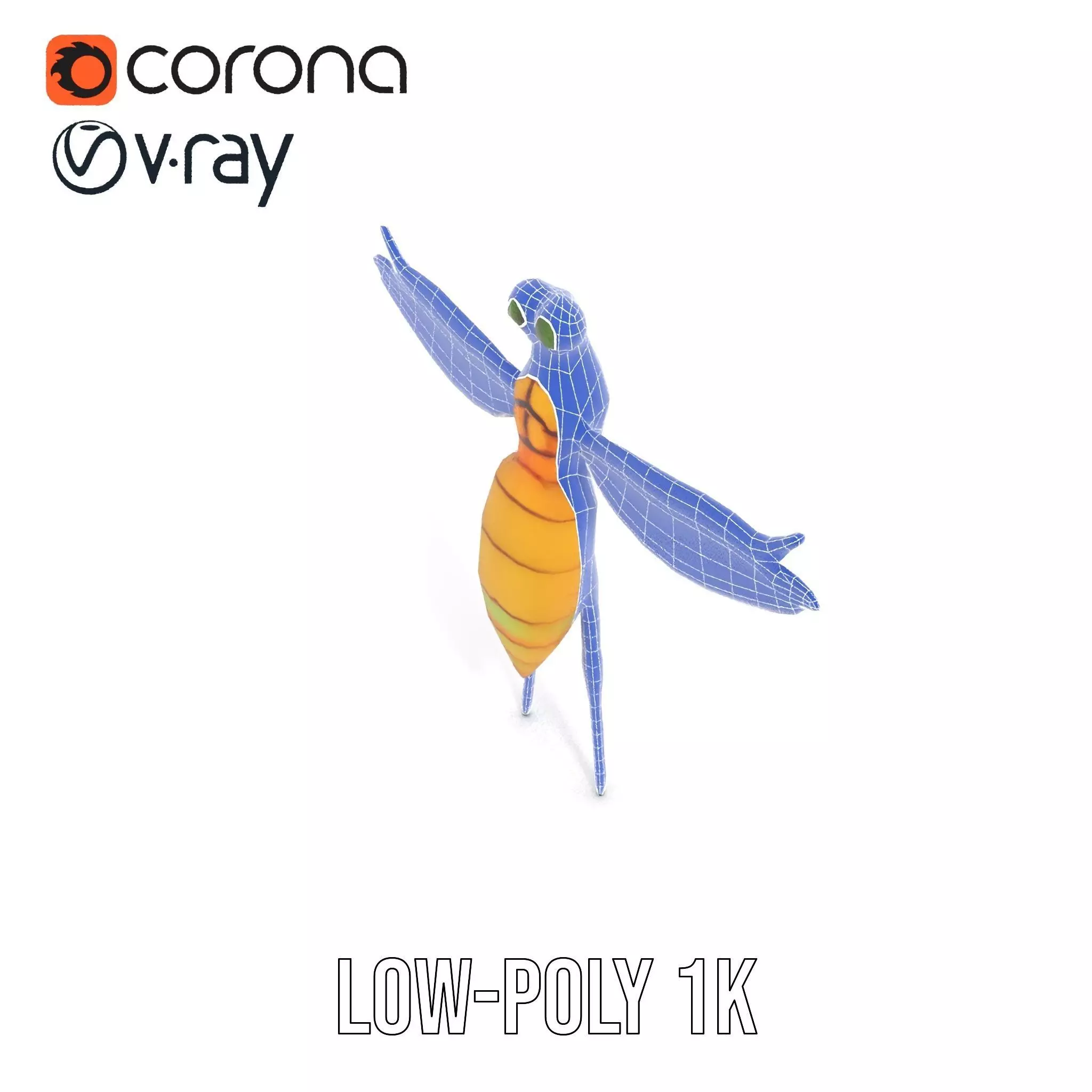 Golden Wasp model pack Low-poly 3D model_9