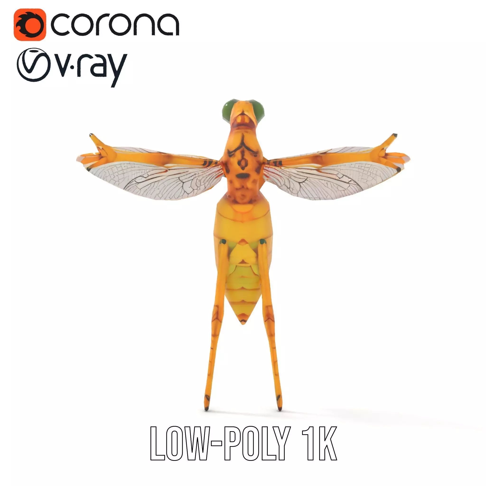 Golden Wasp model pack Low-poly 3D model_16