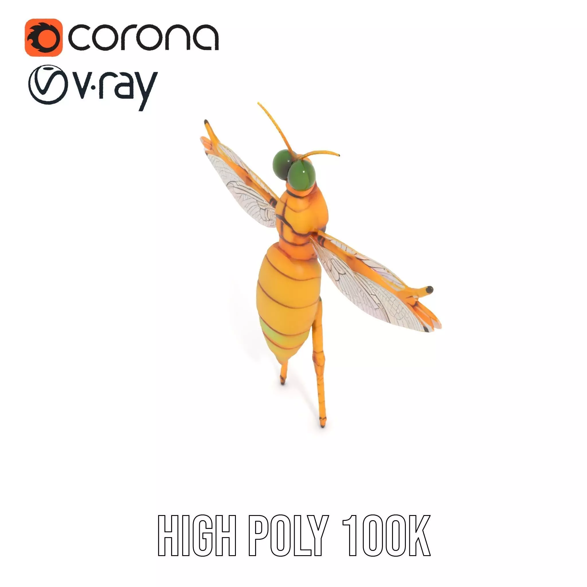 Golden Wasp model pack Low-poly 3D model_28