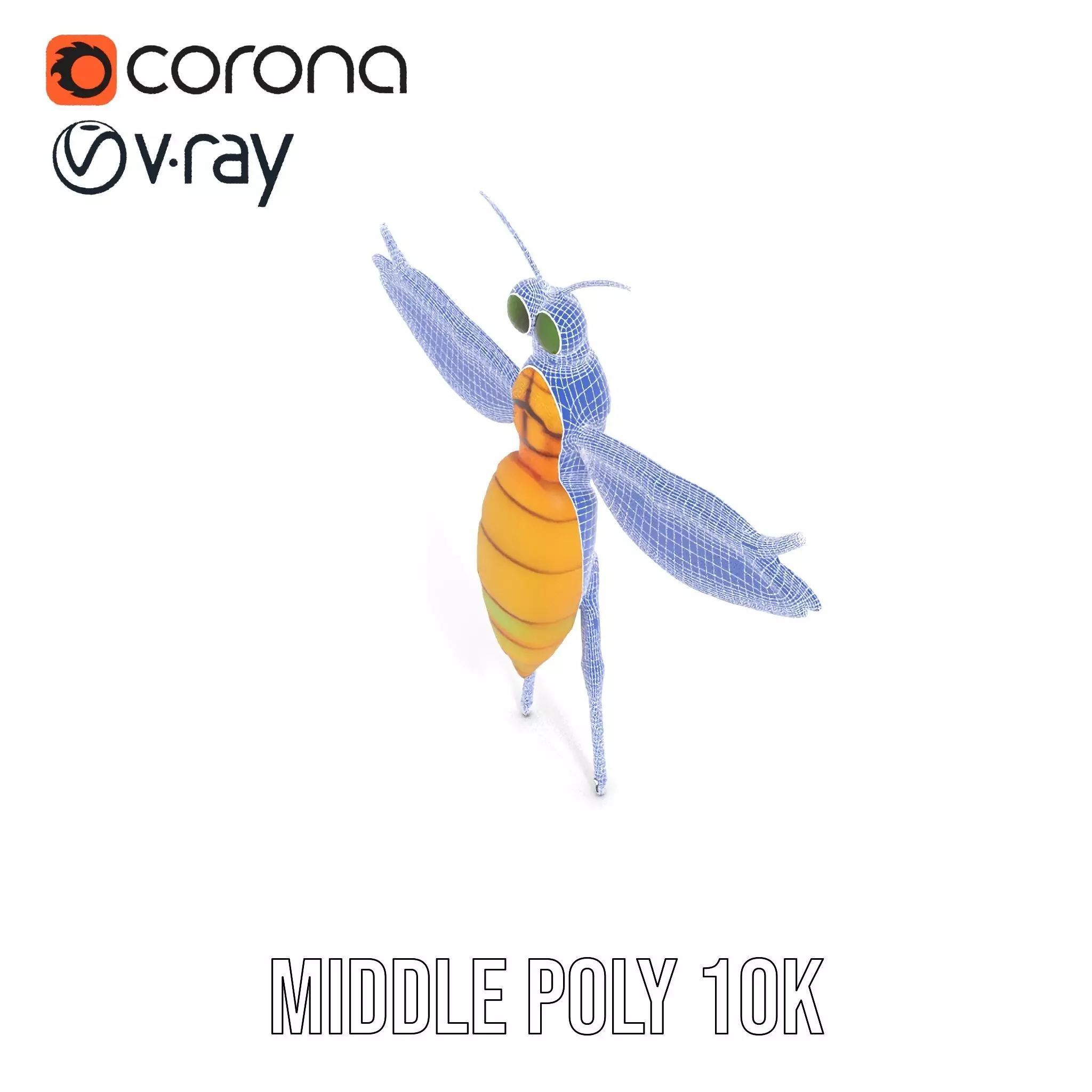 Golden Wasp model pack Low-poly 3D model_29