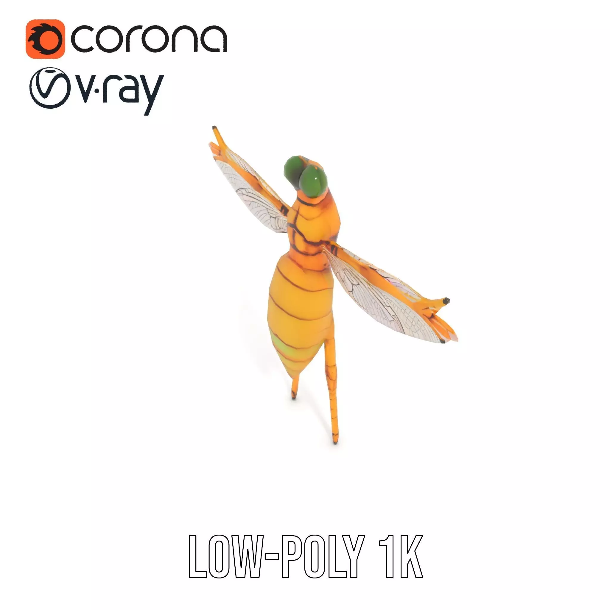 Golden Wasp model pack Low-poly 3D model_24