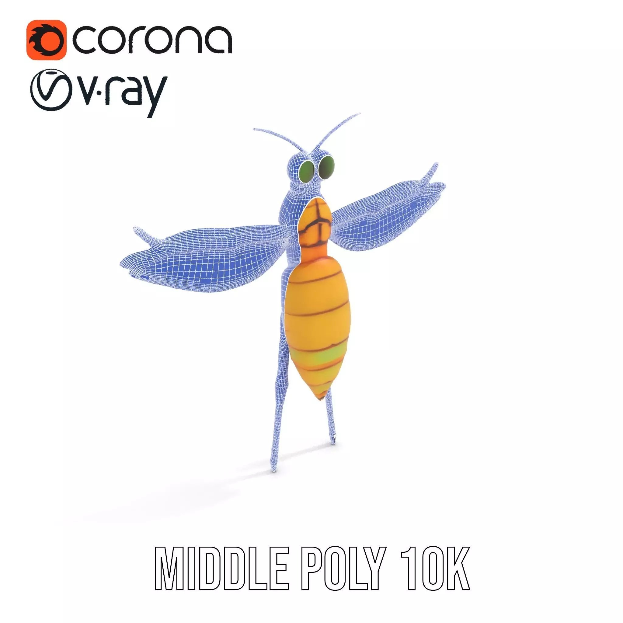 Golden Wasp model pack Low-poly 3D model_11