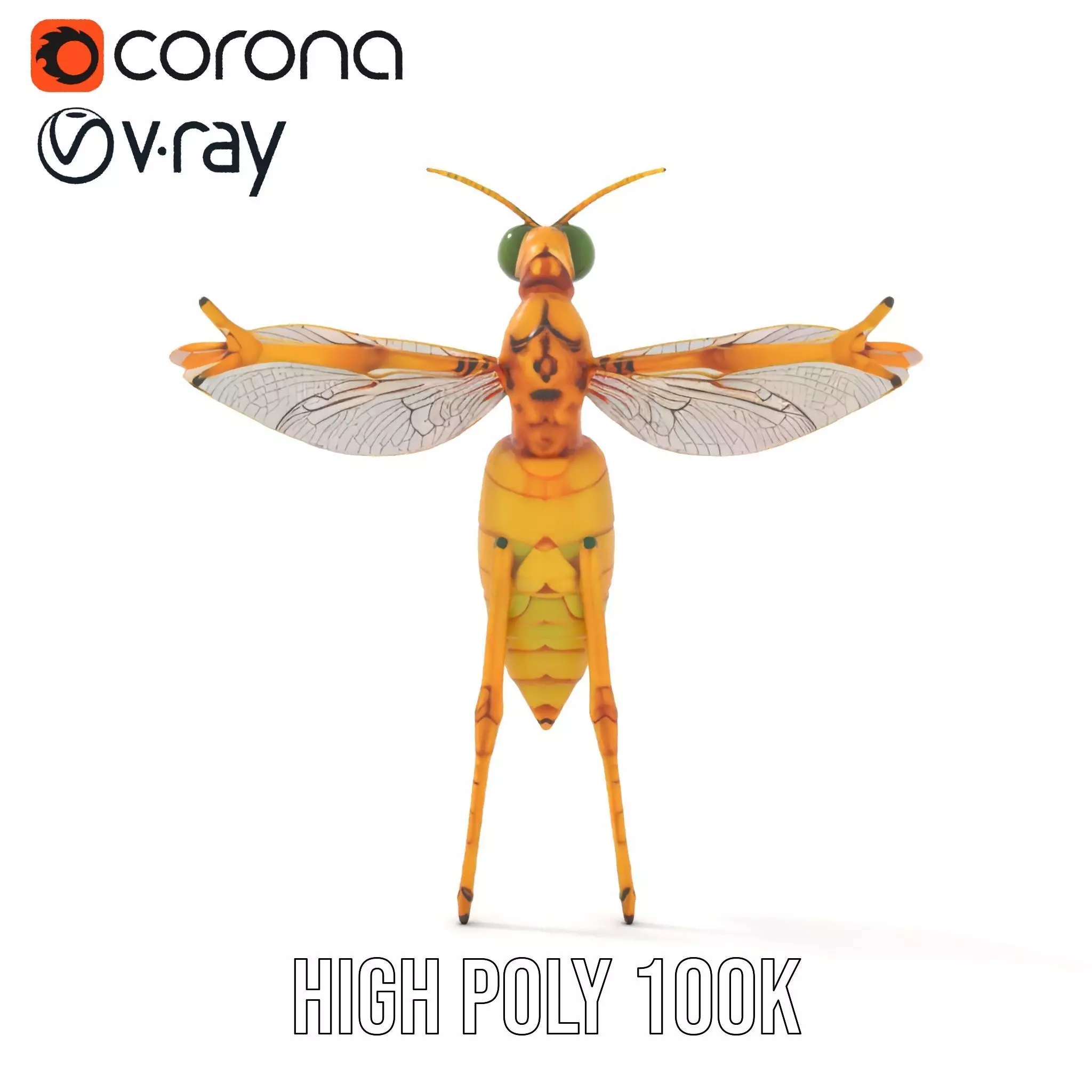 Golden Wasp model pack Low-poly 3D model_25