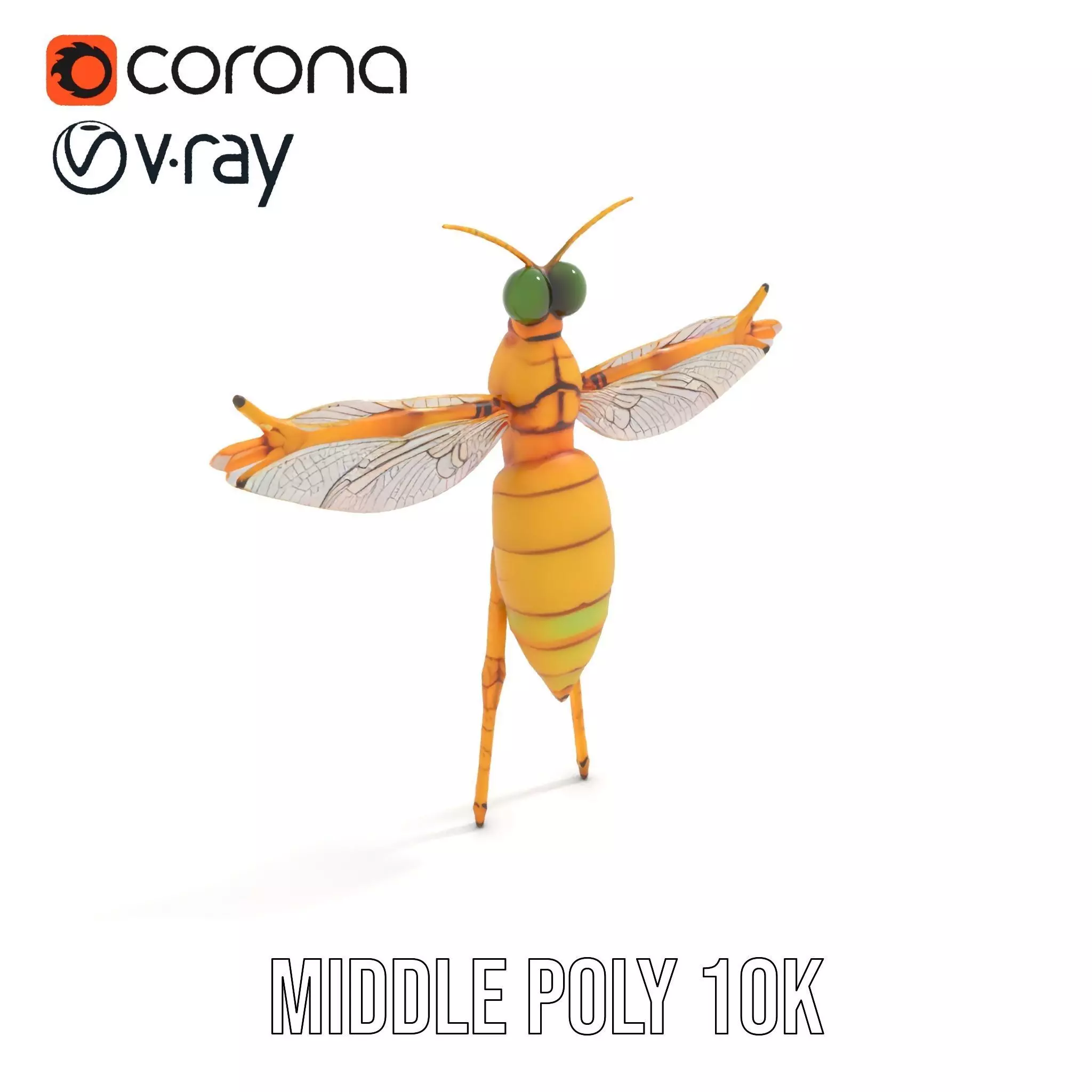 Golden Wasp model pack Low-poly 3D model_6
