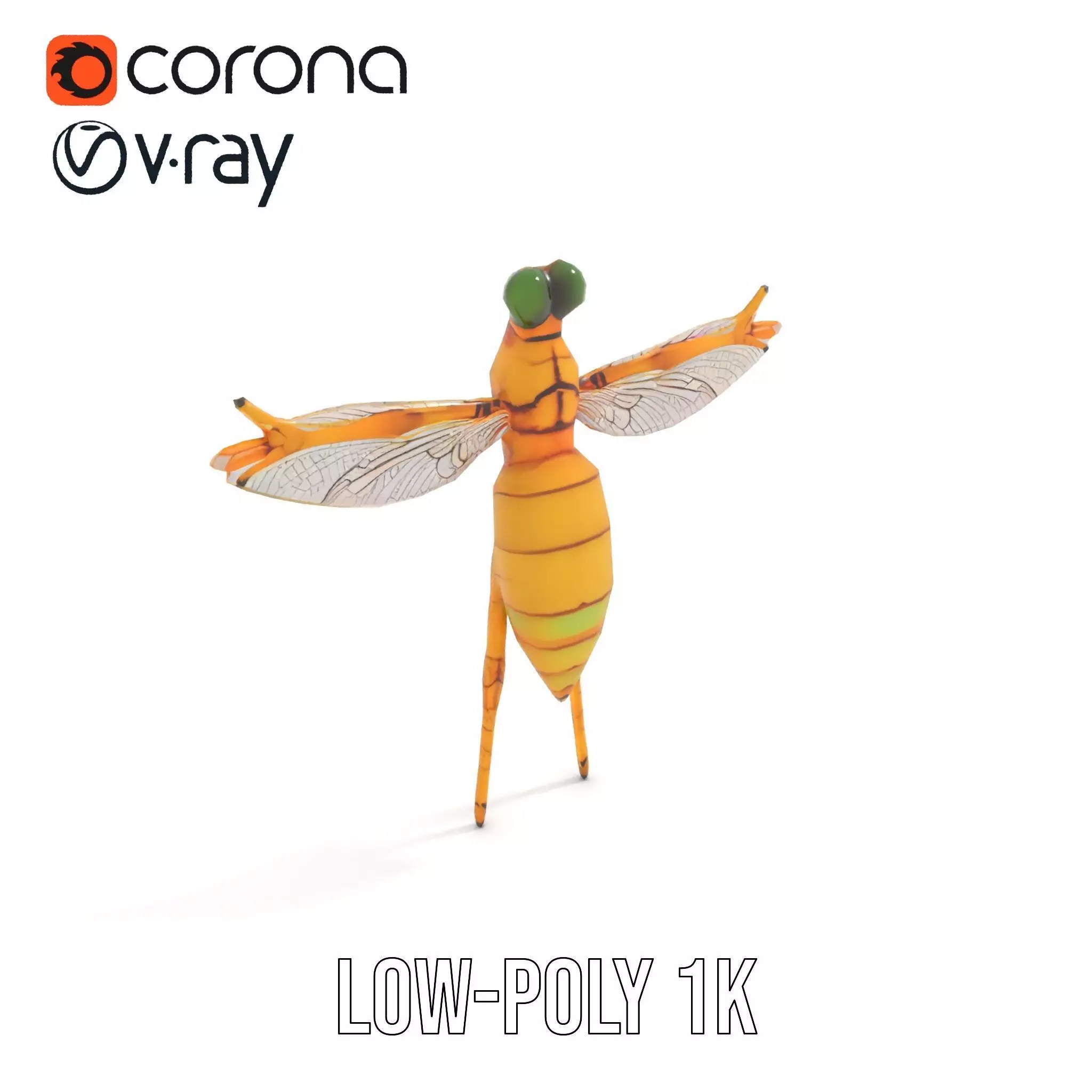 Golden Wasp model pack Low-poly 3D model_12