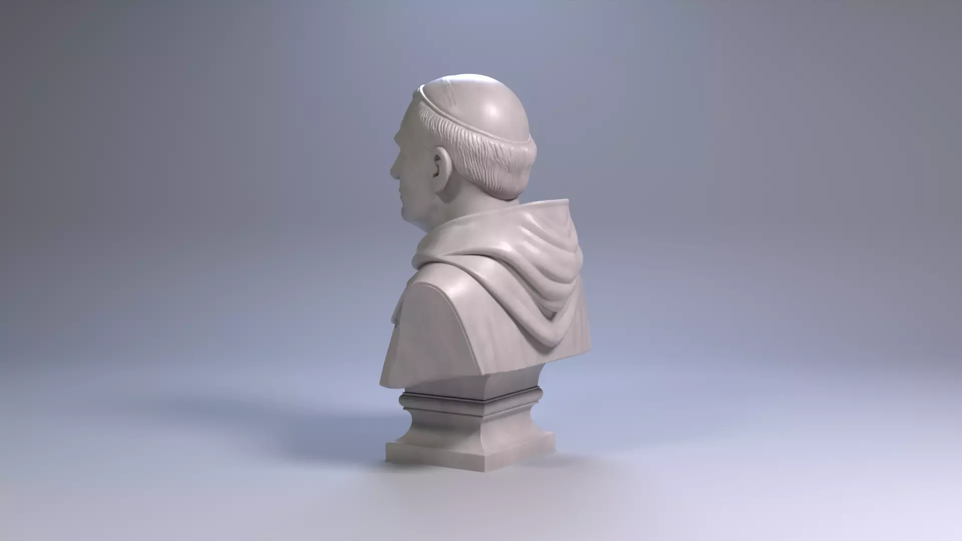 Thomas Aquinas Bust Sculpture 3D Printable STL File 3D print model_17