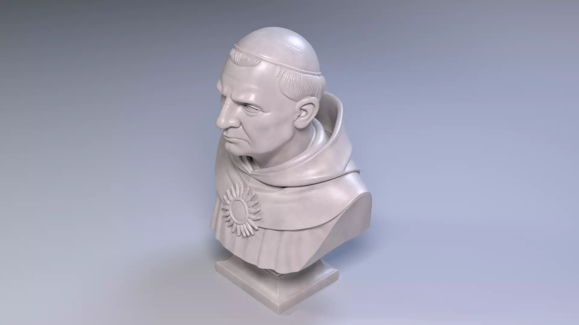 Thomas Aquinas Bust Sculpture 3D Printable STL File 3D print model_6
