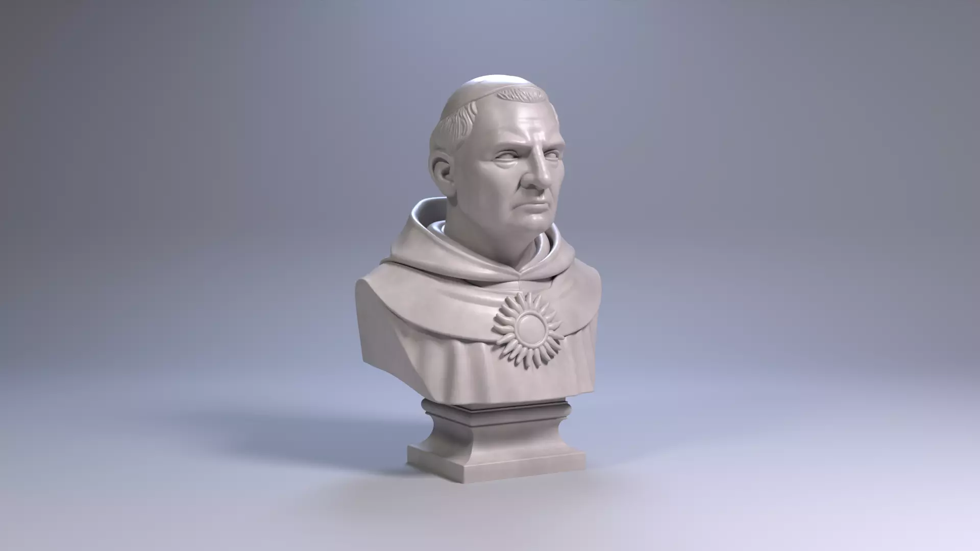 Thomas Aquinas Bust Sculpture 3D Printable STL File 3D print model_22
