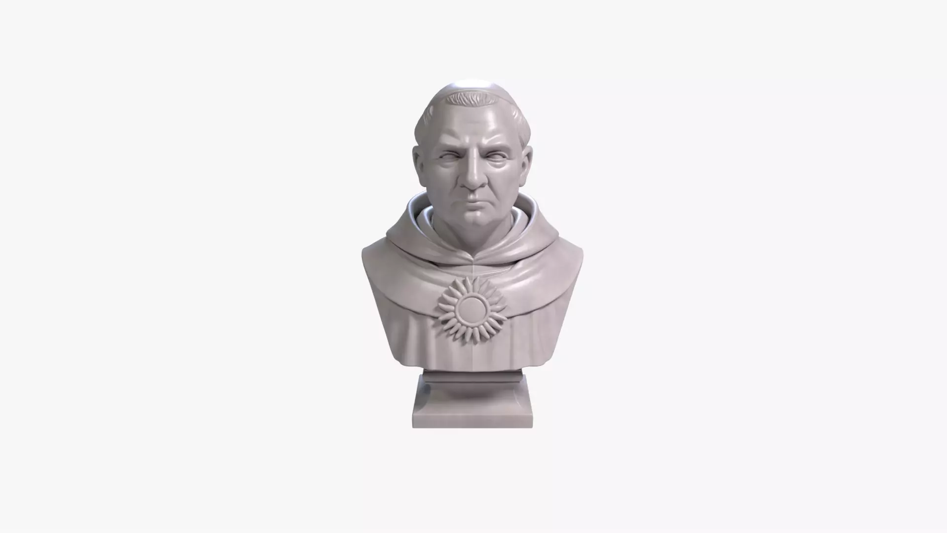 Thomas Aquinas Bust Sculpture 3D Printable STL File 3D print model_0