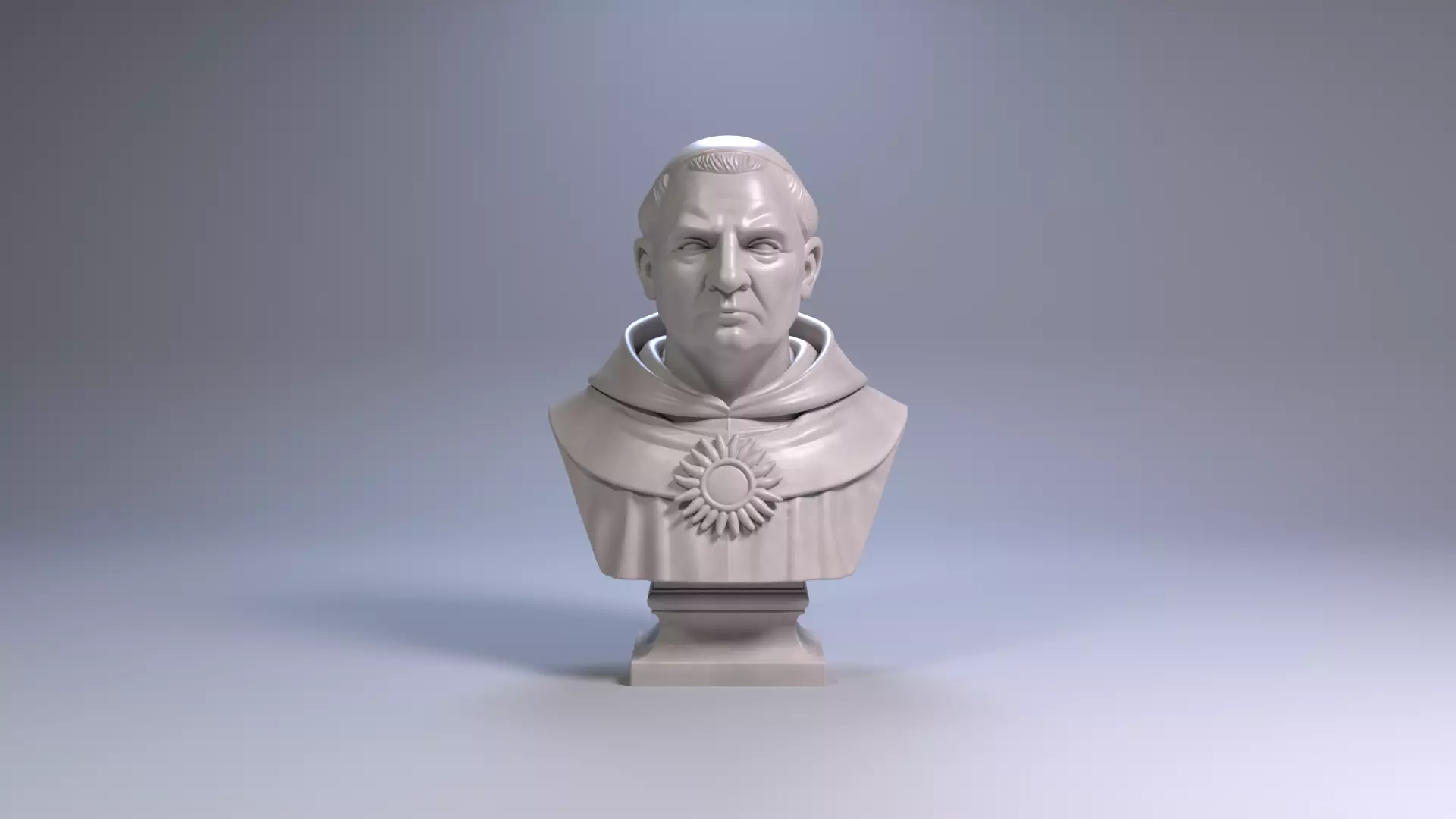 Thomas Aquinas Bust Sculpture 3D Printable STL File 3D print model_2