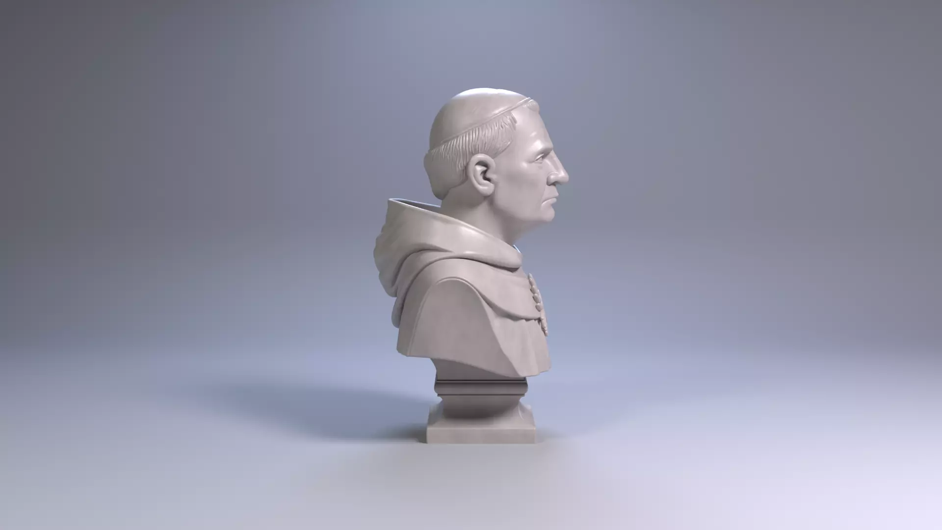 Thomas Aquinas Bust Sculpture 3D Printable STL File 3D print model_5
