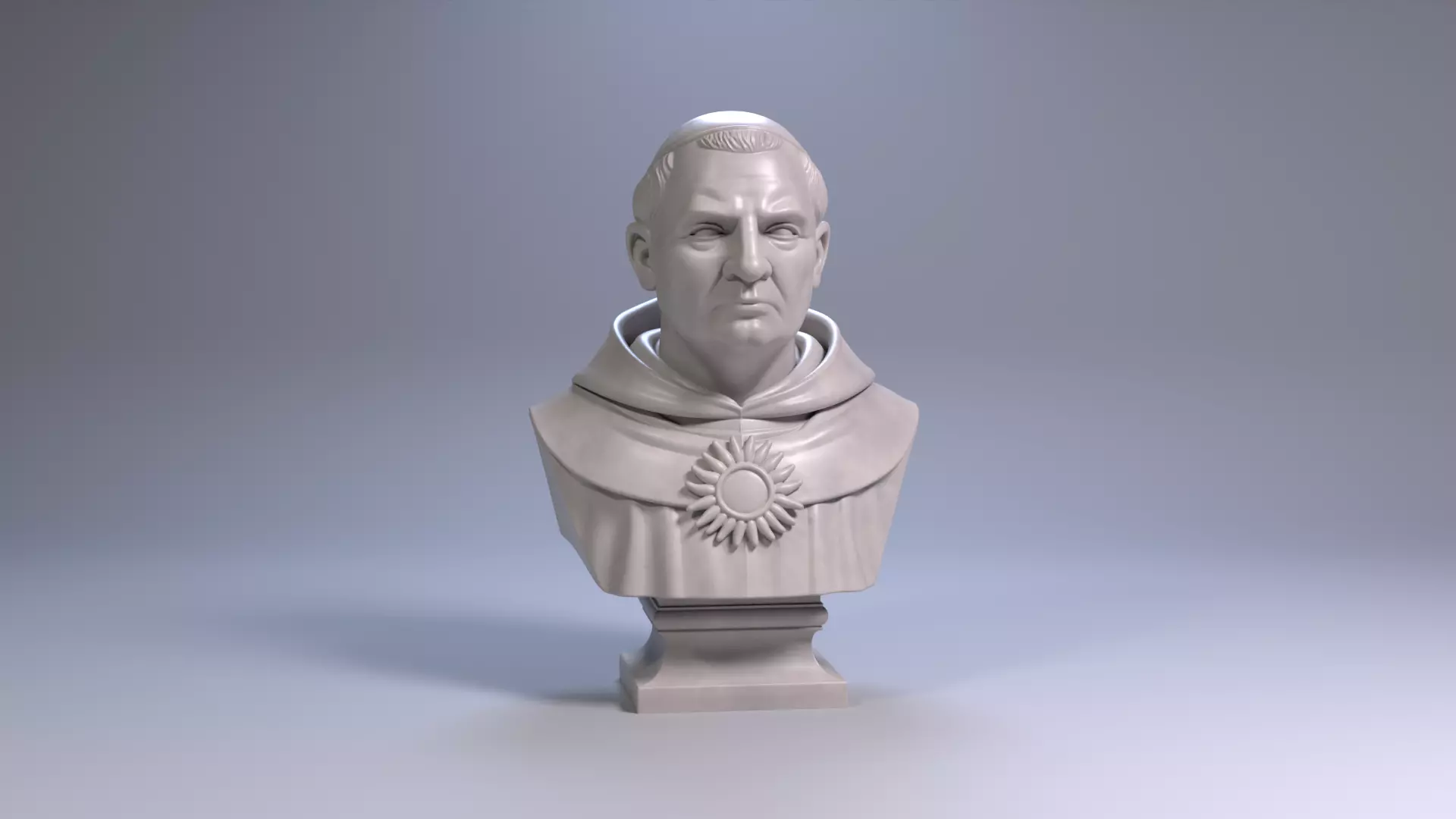 Thomas Aquinas Bust Sculpture 3D Printable STL File 3D print model_23