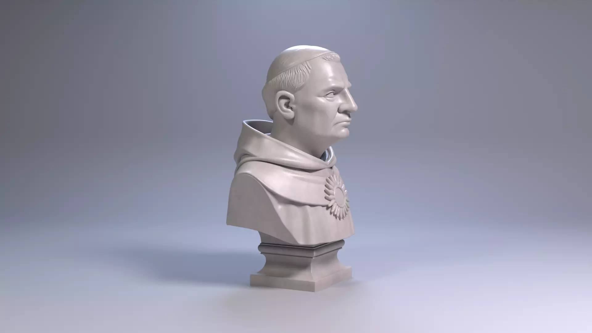 Thomas Aquinas Bust Sculpture 3D Printable STL File 3D print model_21