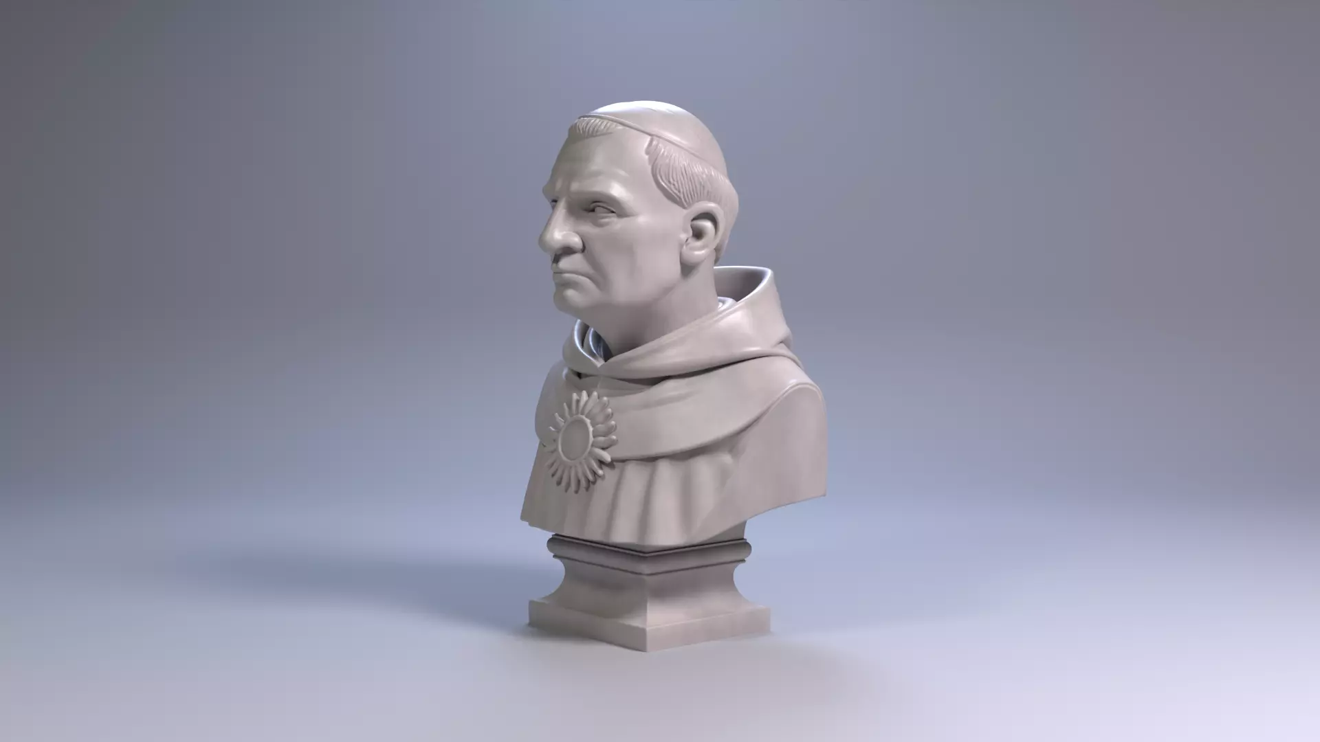 Thomas Aquinas Bust Sculpture 3D Printable STL File 3D print model_15