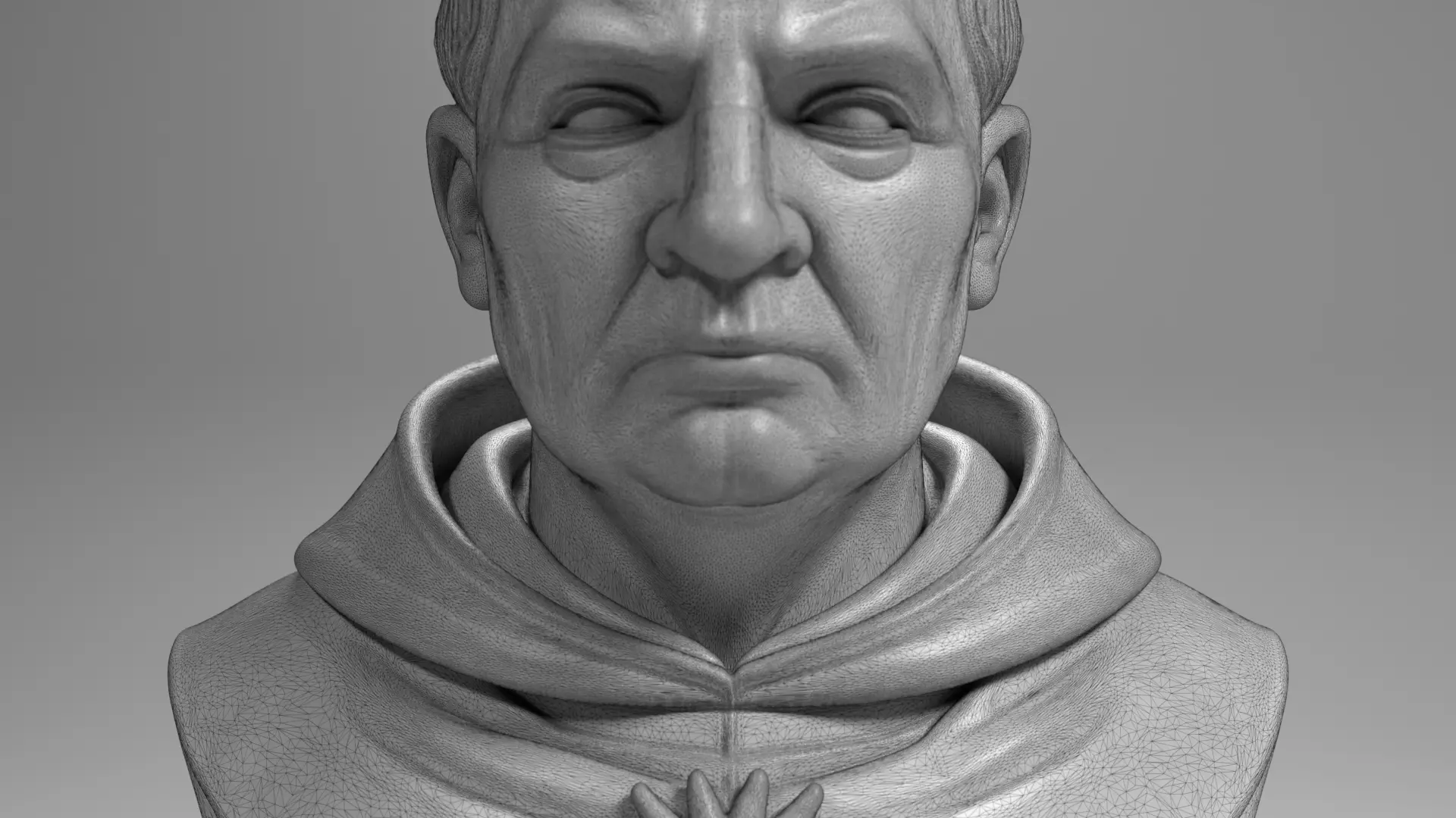 Thomas Aquinas Bust Sculpture 3D Printable STL File 3D print model_11