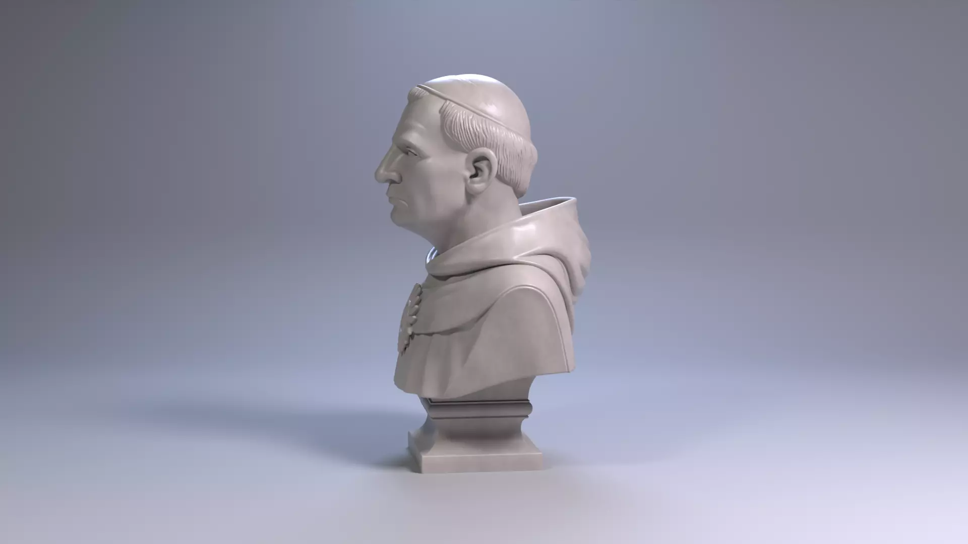 Thomas Aquinas Bust Sculpture 3D Printable STL File 3D print model_16