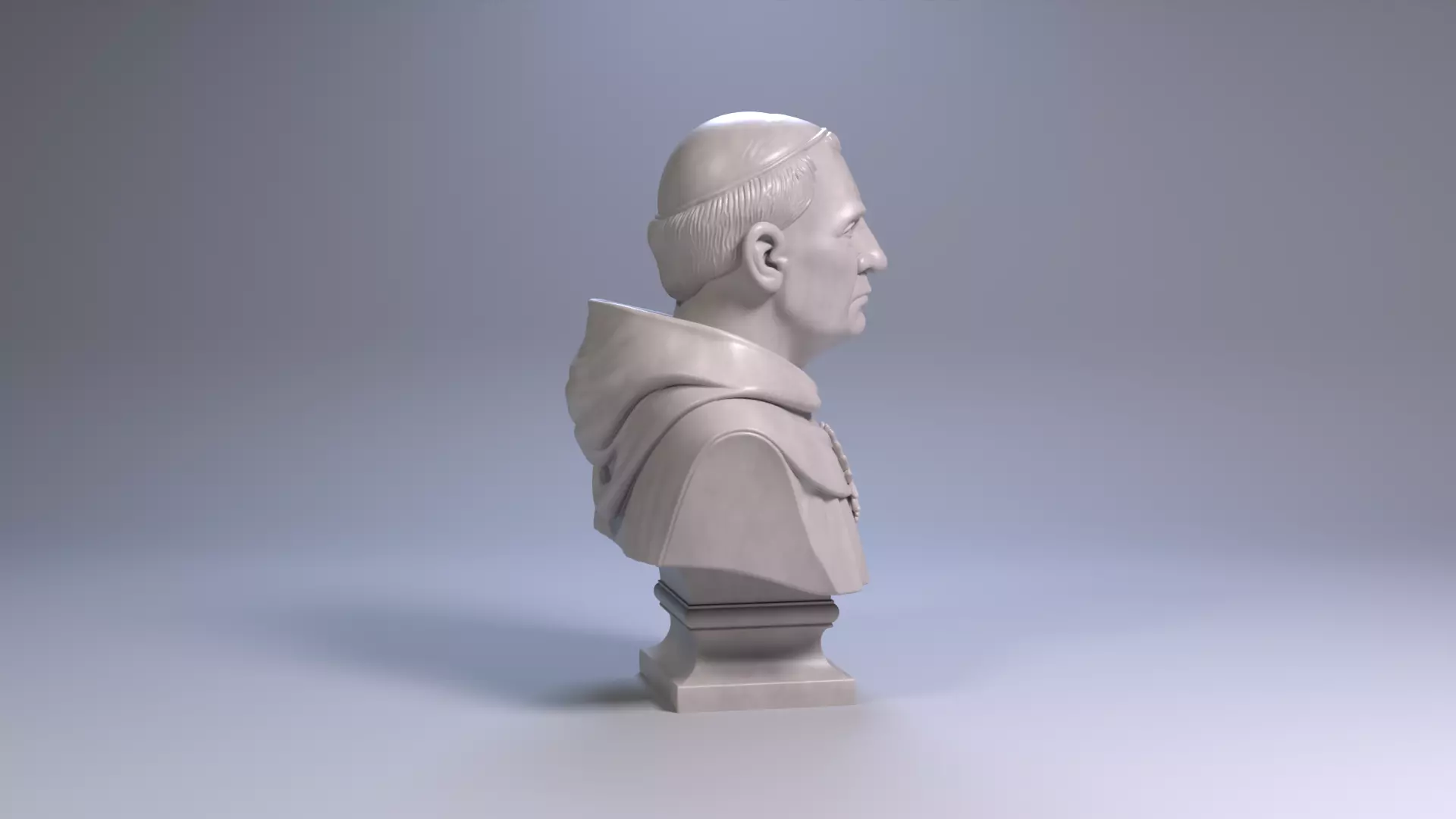 Thomas Aquinas Bust Sculpture 3D Printable STL File 3D print model_20