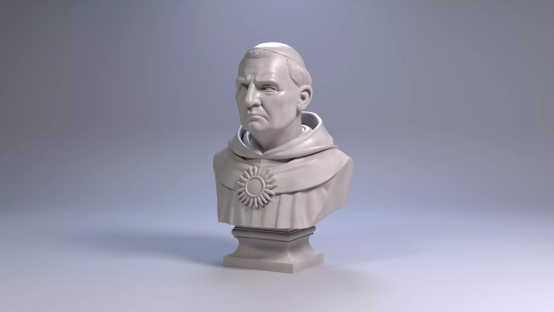 Thomas Aquinas Bust Sculpture 3D Printable STL File 3D print model_14