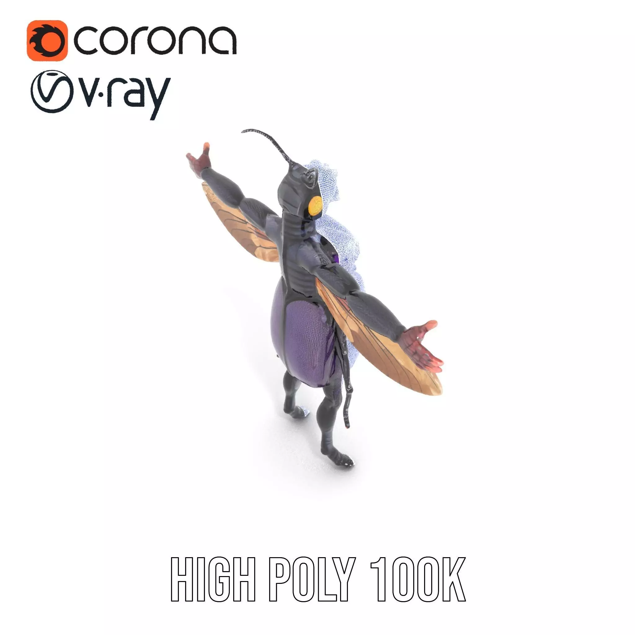 Futuristic Beetle Warrior model pack Low-poly 3D model_20