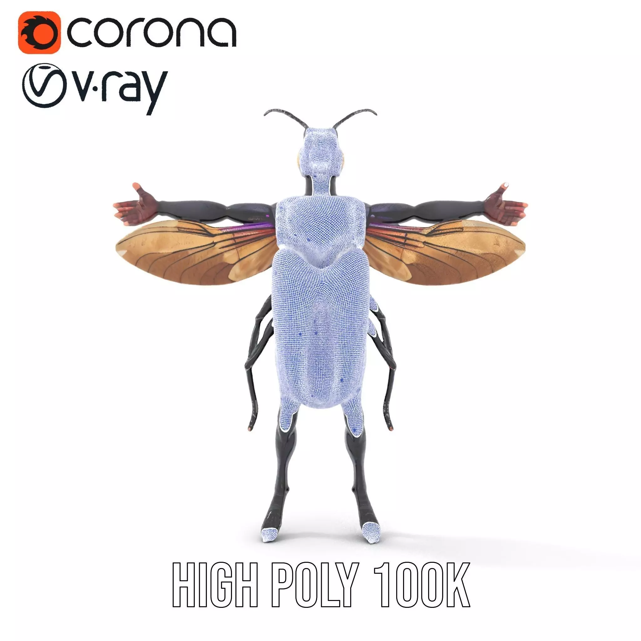 Futuristic Beetle Warrior model pack Low-poly 3D model_33