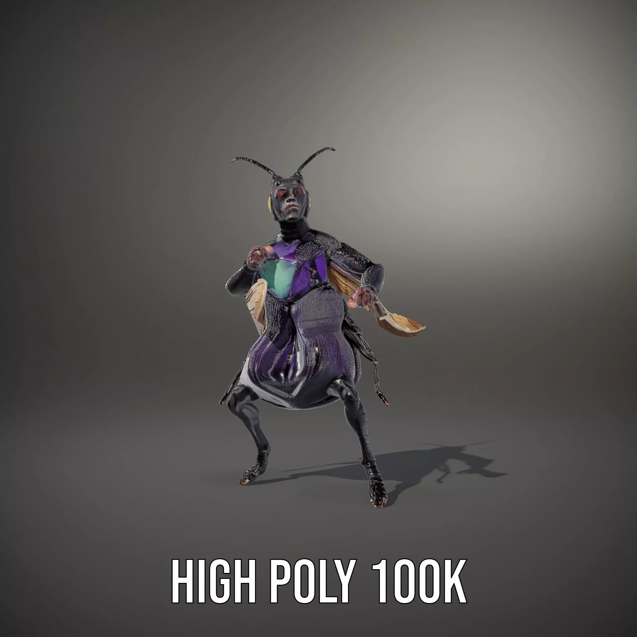 Futuristic Beetle Warrior model pack Low-poly 3D model_8