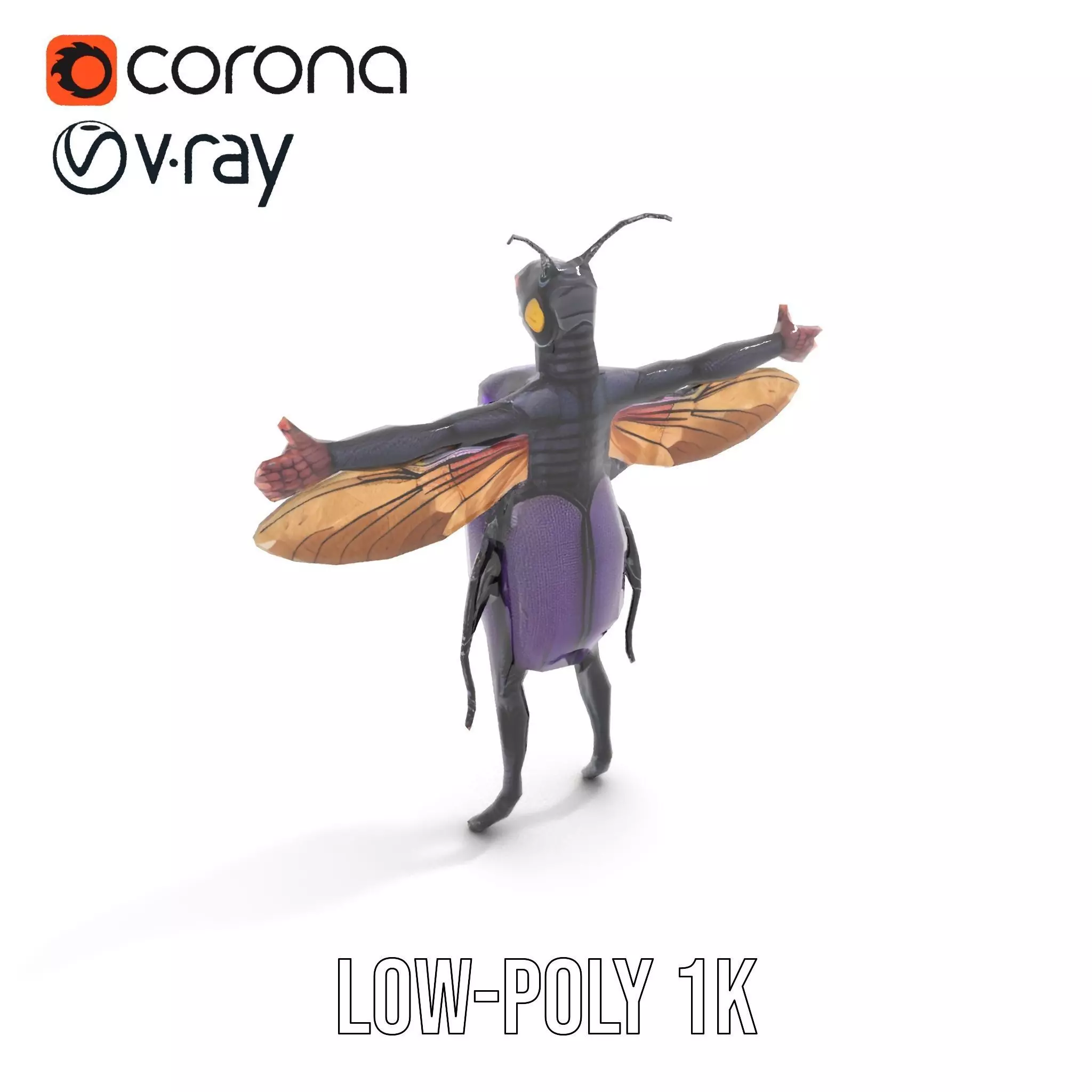 Futuristic Beetle Warrior model pack Low-poly 3D model_9