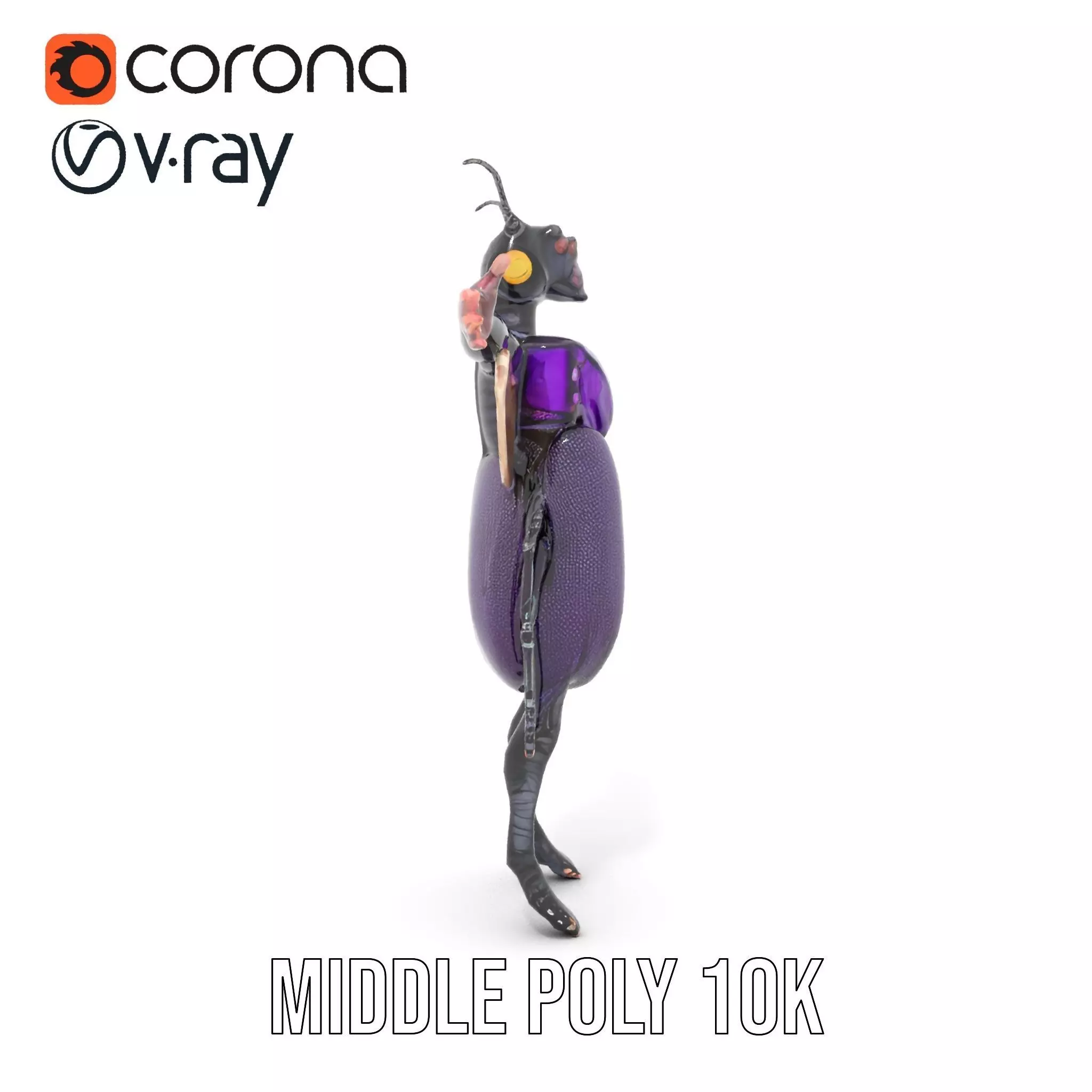 Futuristic Beetle Warrior model pack Low-poly 3D model_13