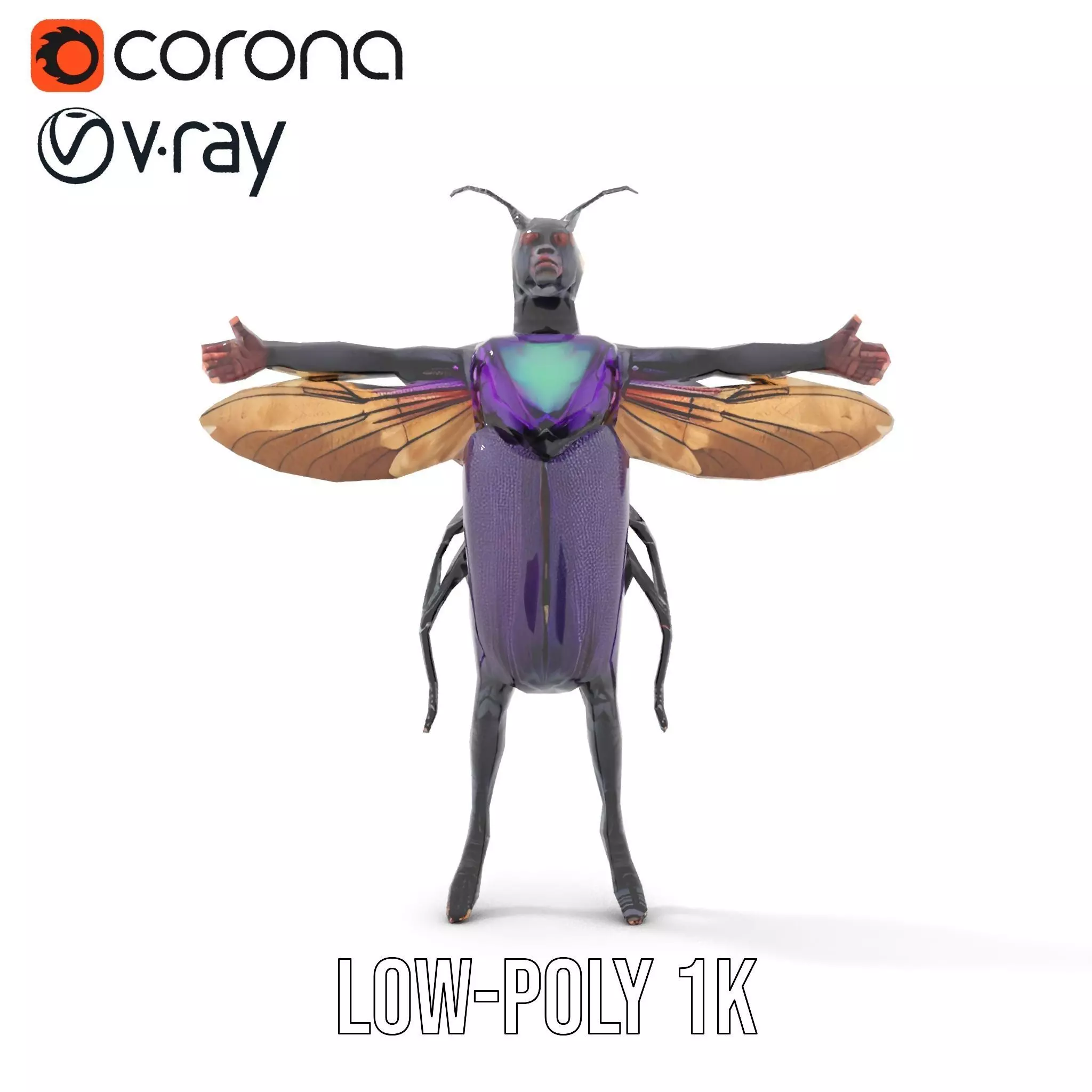 Futuristic Beetle Warrior model pack Low-poly 3D model_7