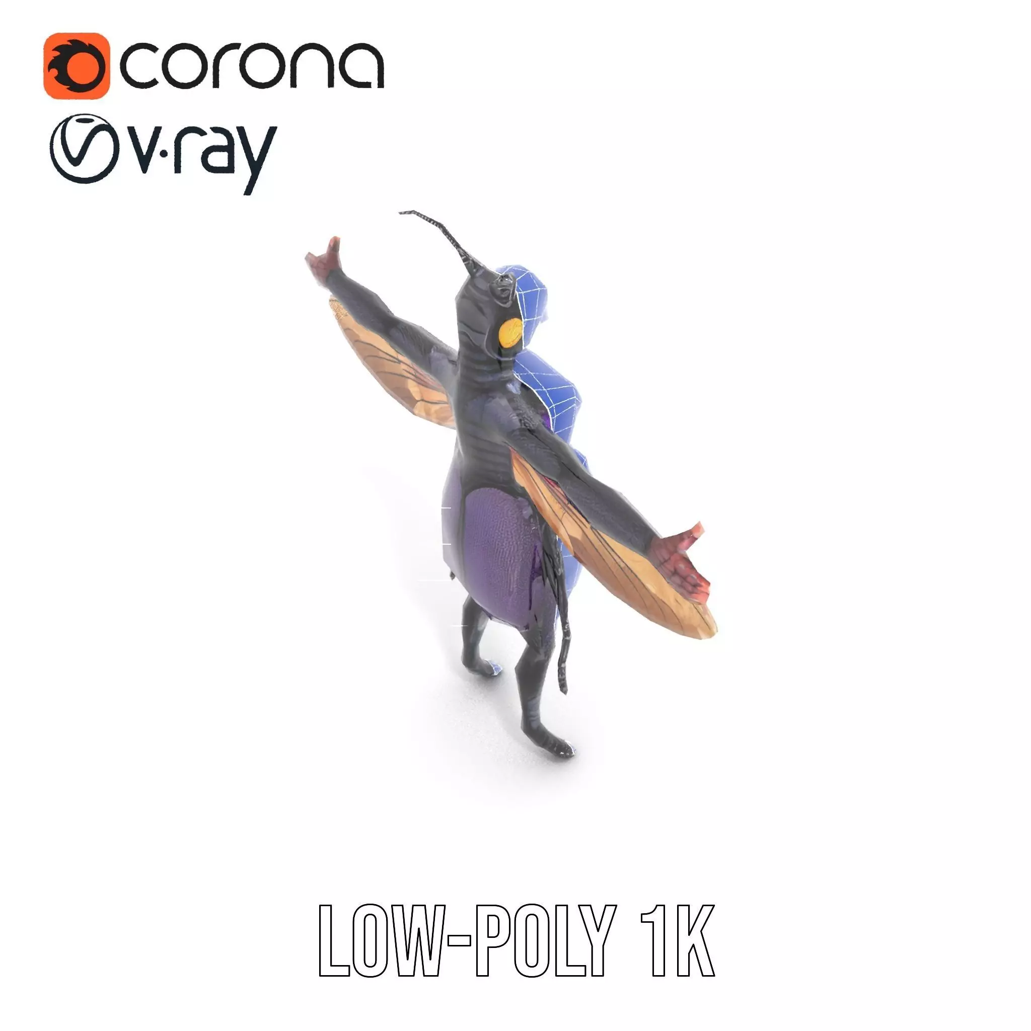 Futuristic Beetle Warrior model pack Low-poly 3D model_25