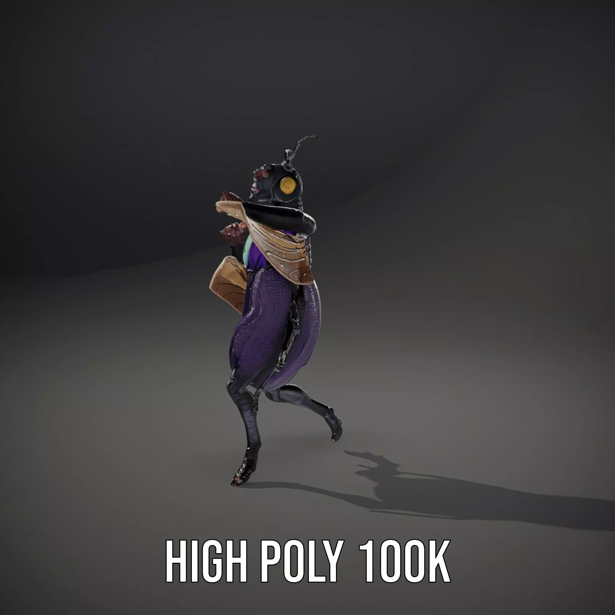 Futuristic Beetle Warrior model pack Low-poly 3D model_10