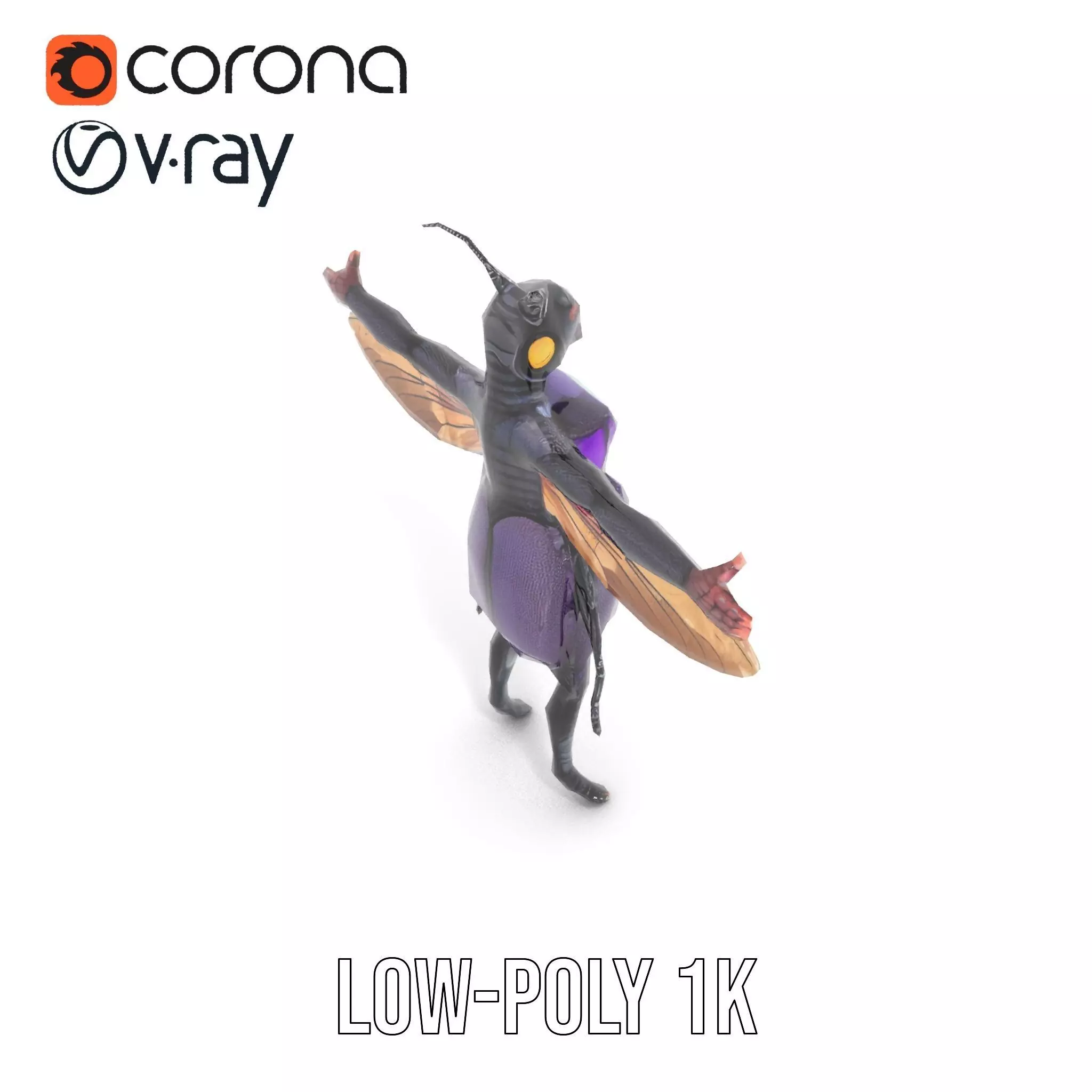 Futuristic Beetle Warrior model pack Low-poly 3D model_14