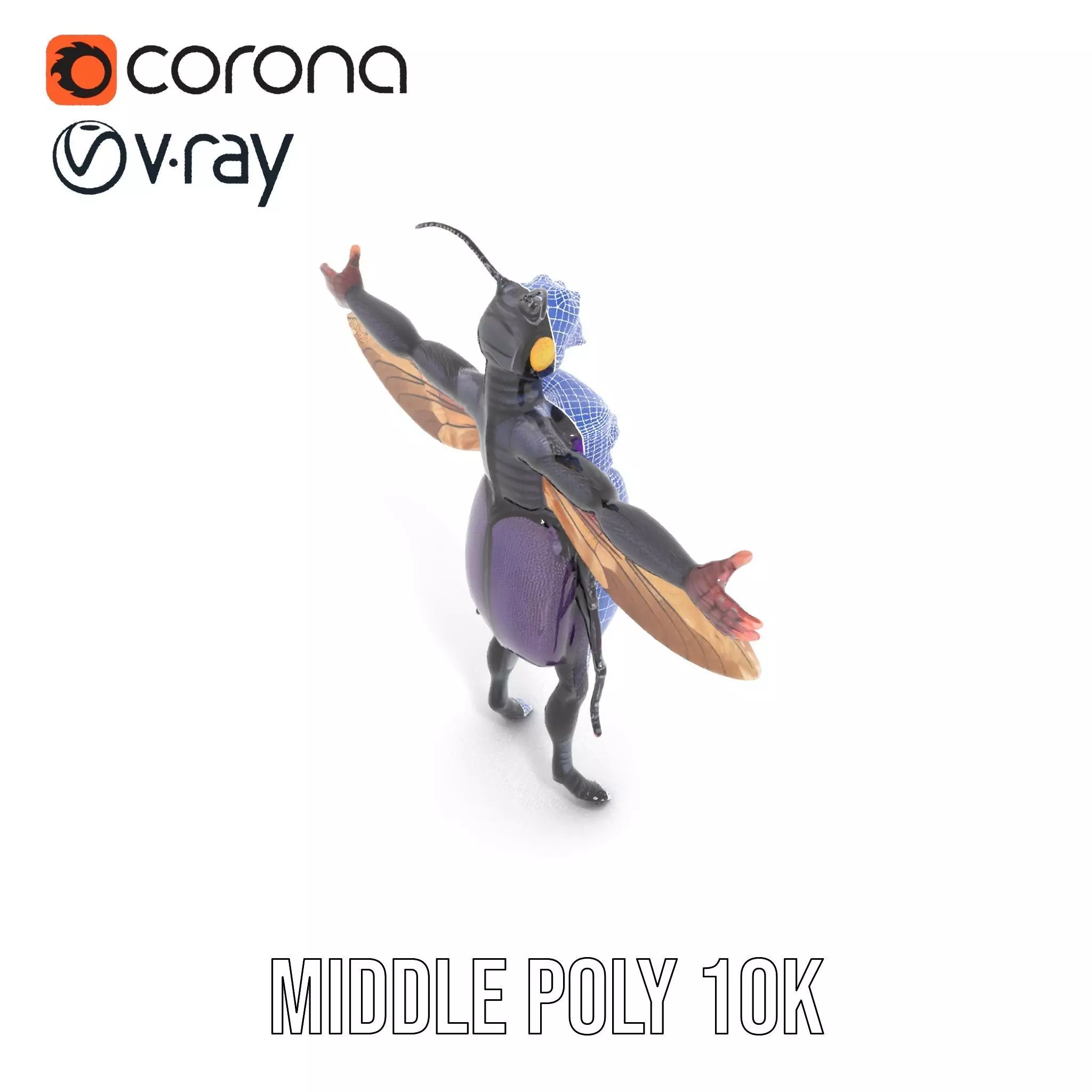 Futuristic Beetle Warrior model pack Low-poly 3D model_18