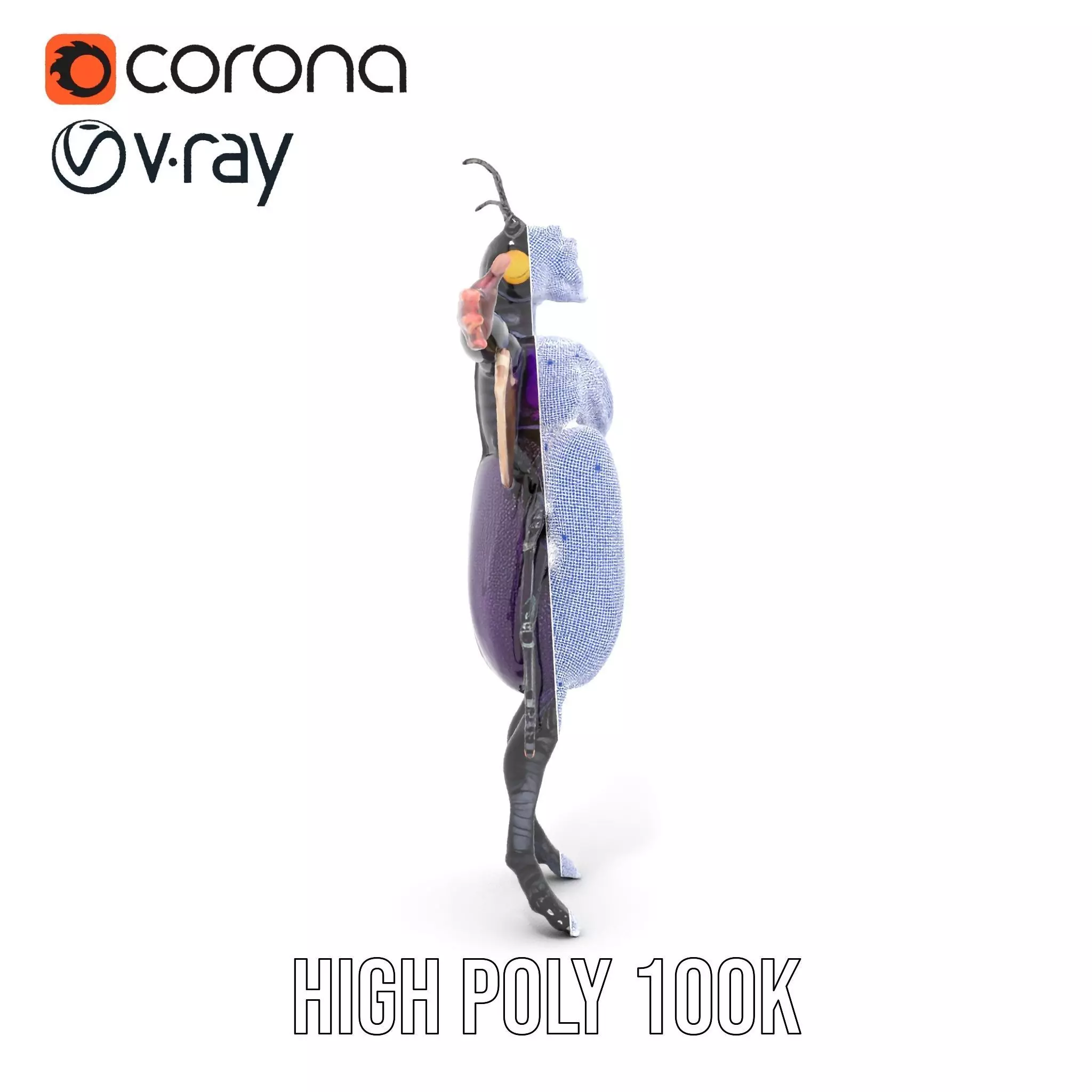 Futuristic Beetle Warrior model pack Low-poly 3D model_34