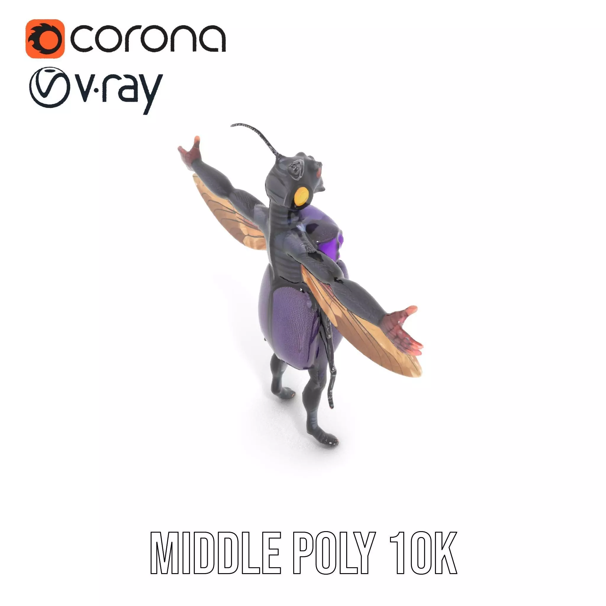 Futuristic Beetle Warrior model pack Low-poly 3D model_15