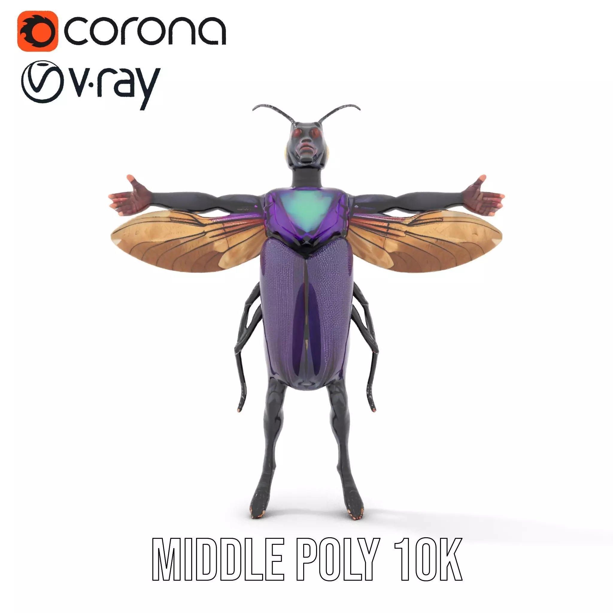 Futuristic Beetle Warrior model pack Low-poly 3D model_11