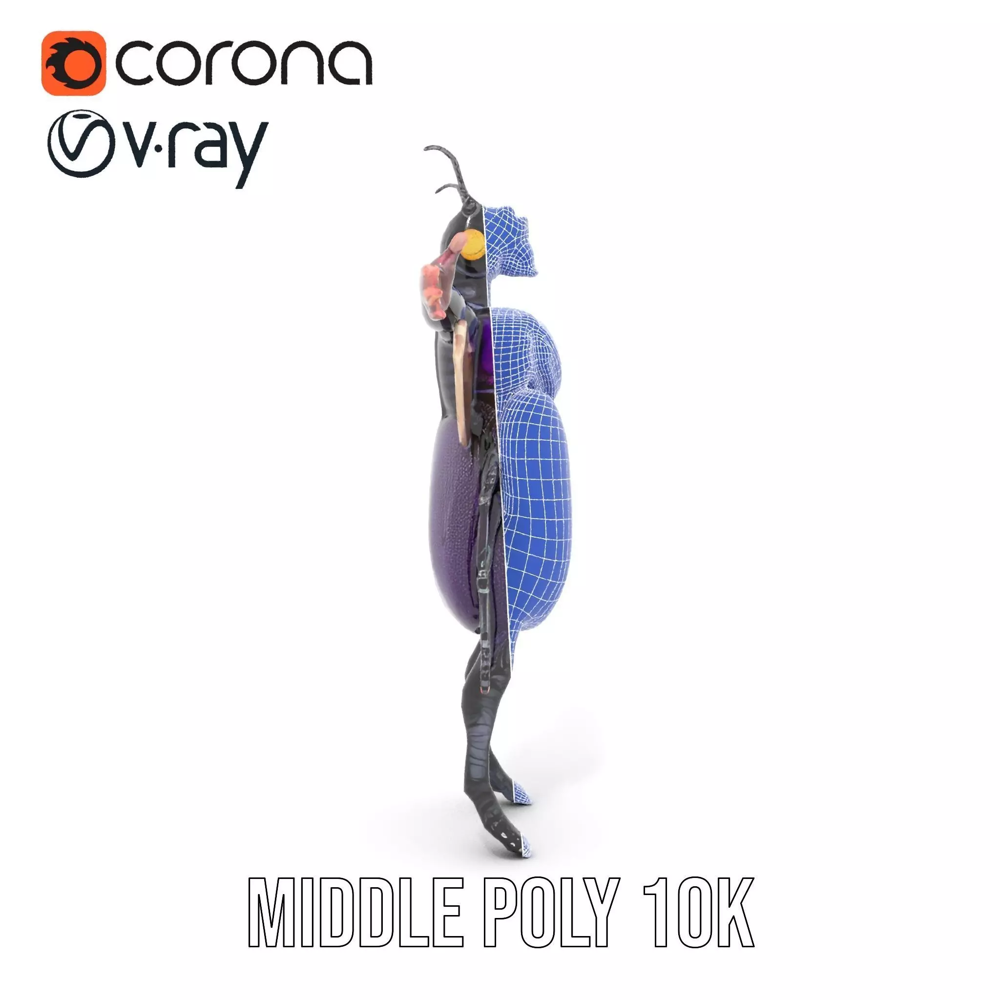 Futuristic Beetle Warrior model pack Low-poly 3D model_21