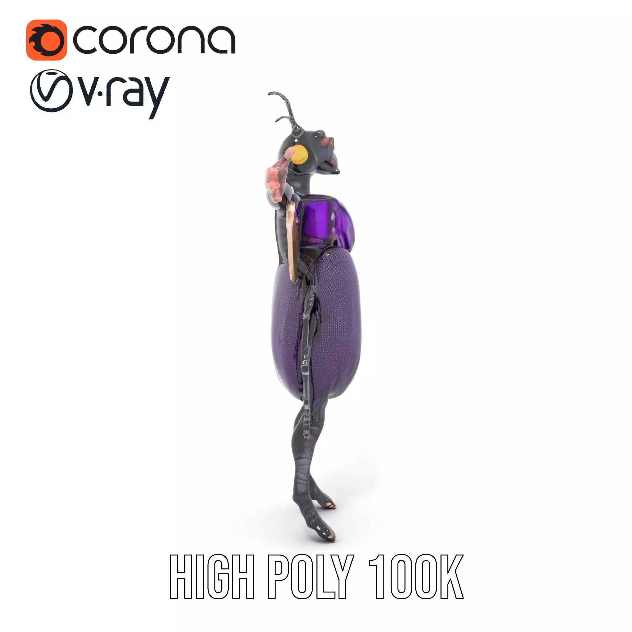 Futuristic Beetle Warrior model pack Low-poly 3D model_31