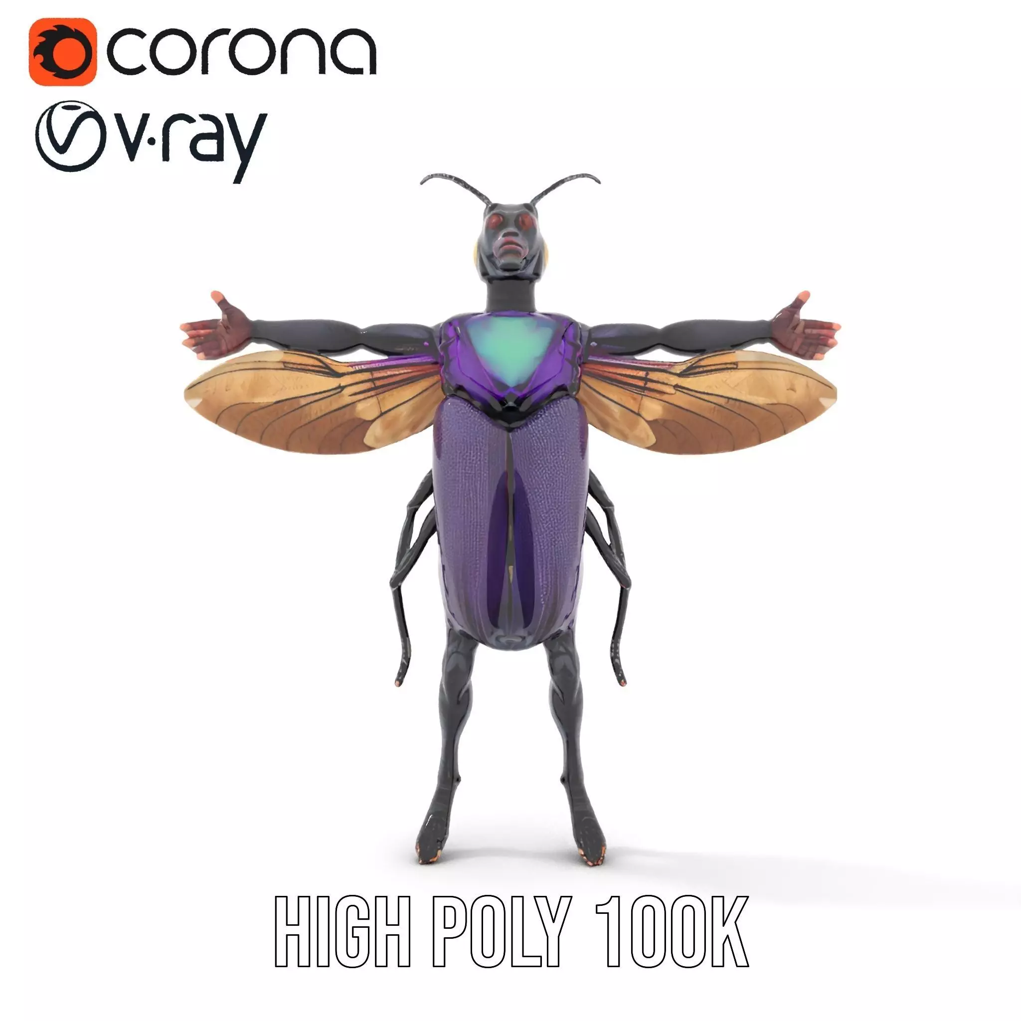 Futuristic Beetle Warrior model pack Low-poly 3D model_32