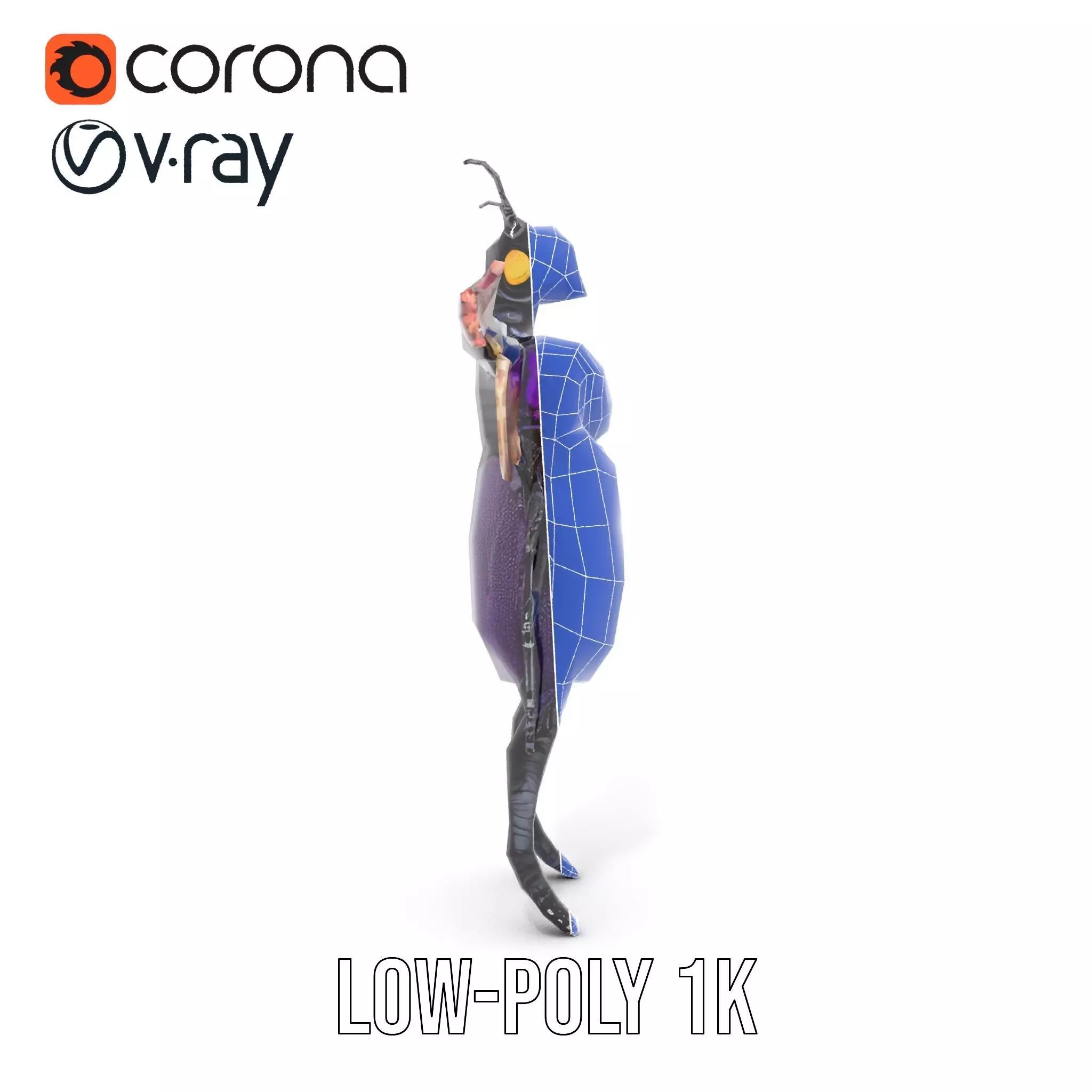 Futuristic Beetle Warrior model pack Low-poly 3D model_28