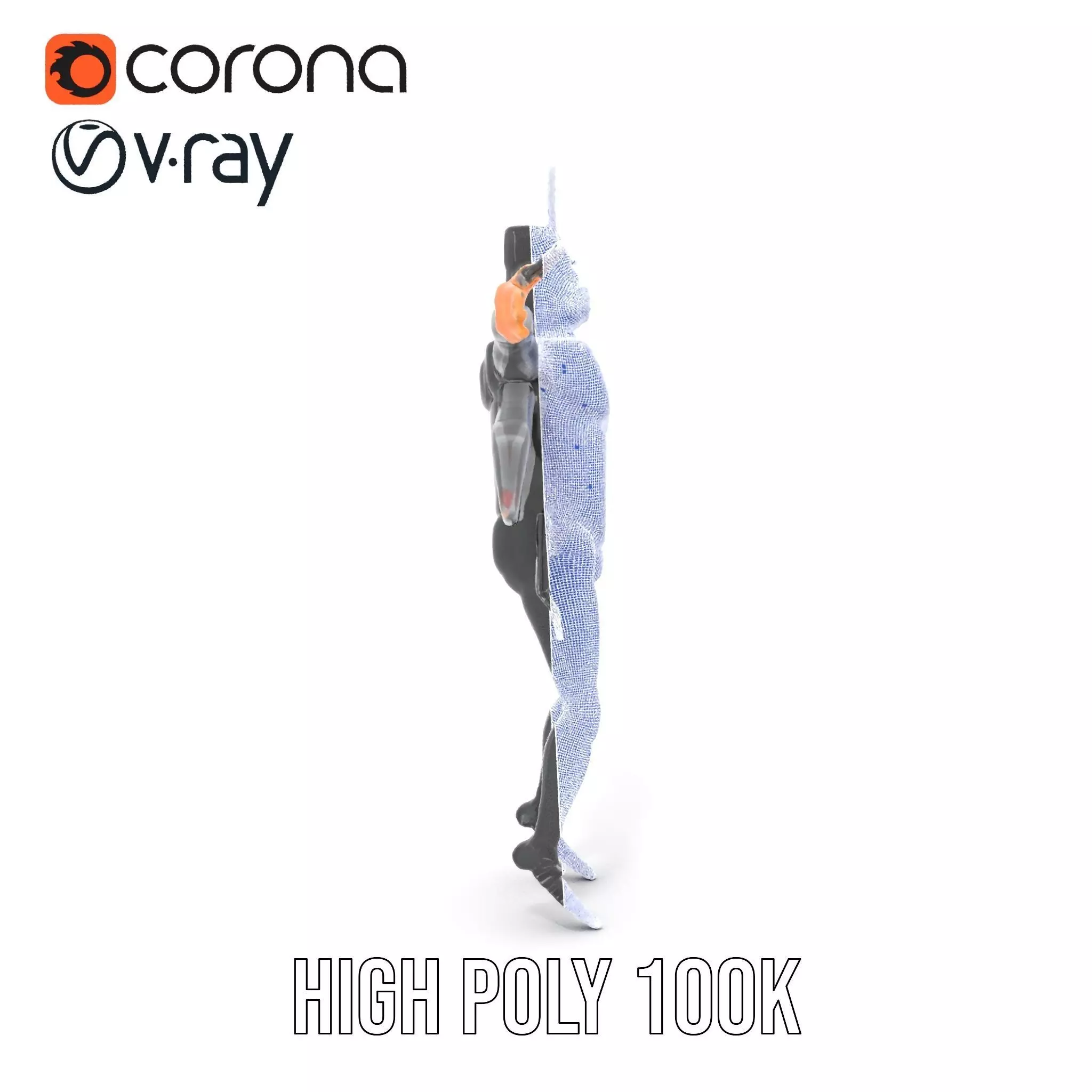 Insectoid Warrior Black model pack Low-poly 3D model_34