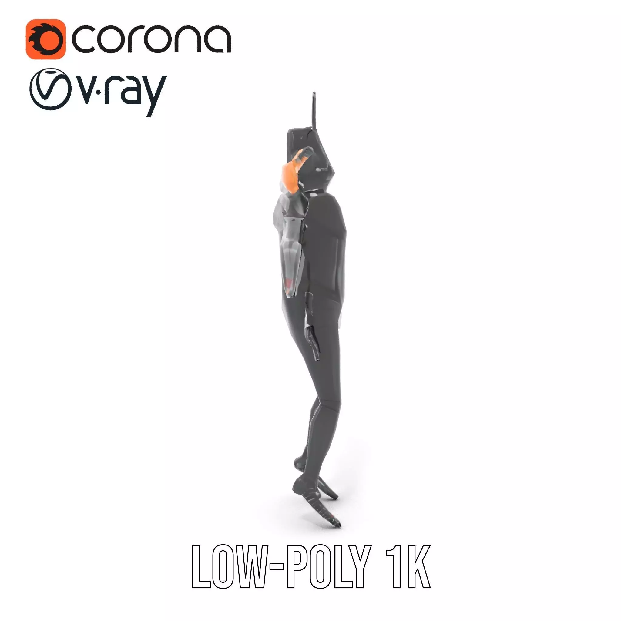 Insectoid Warrior Black model pack Low-poly 3D model_17