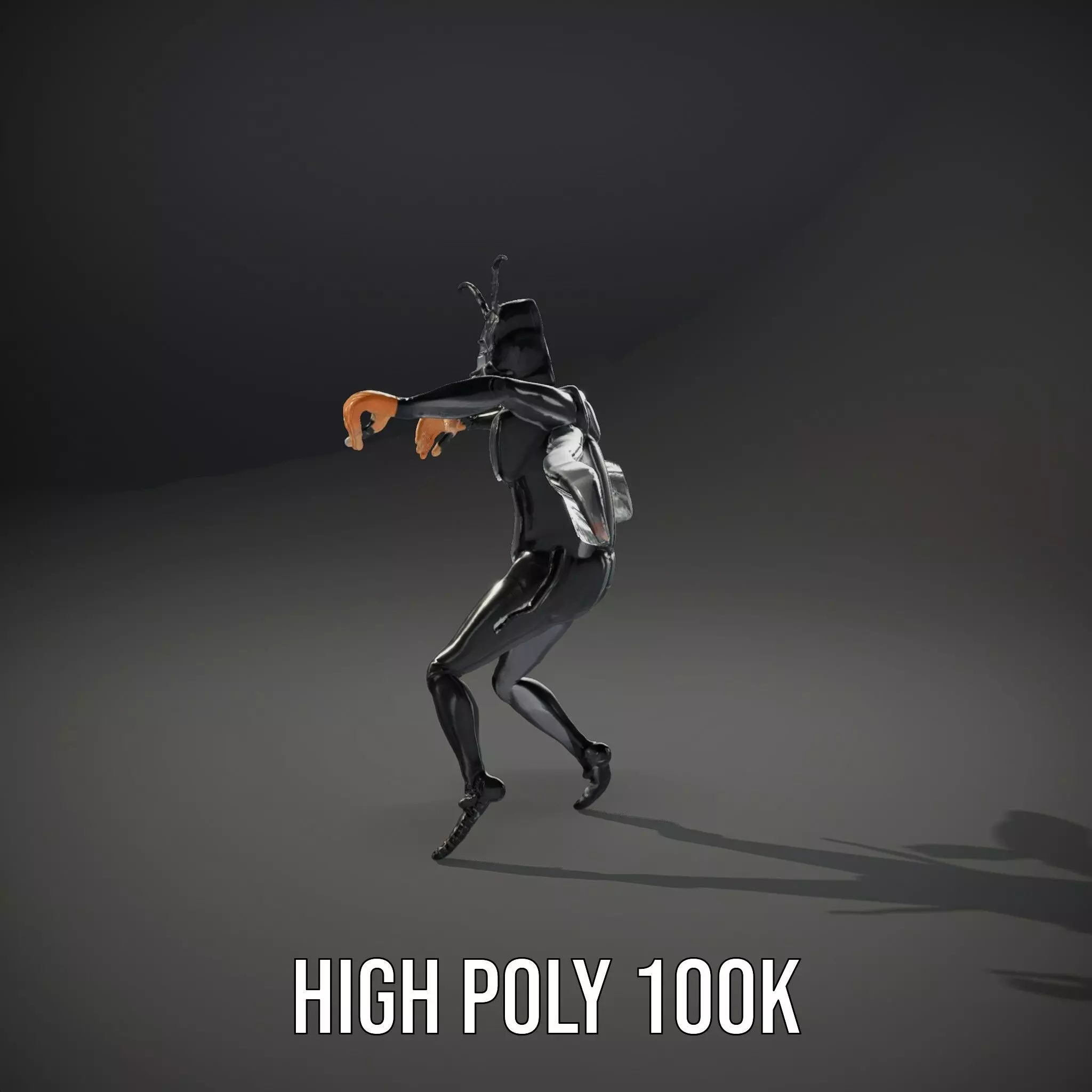 Insectoid Warrior Black model pack Low-poly 3D model_10