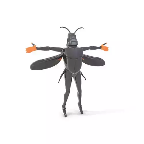 Insectoid Warrior Black model pack Low-poly 3D model