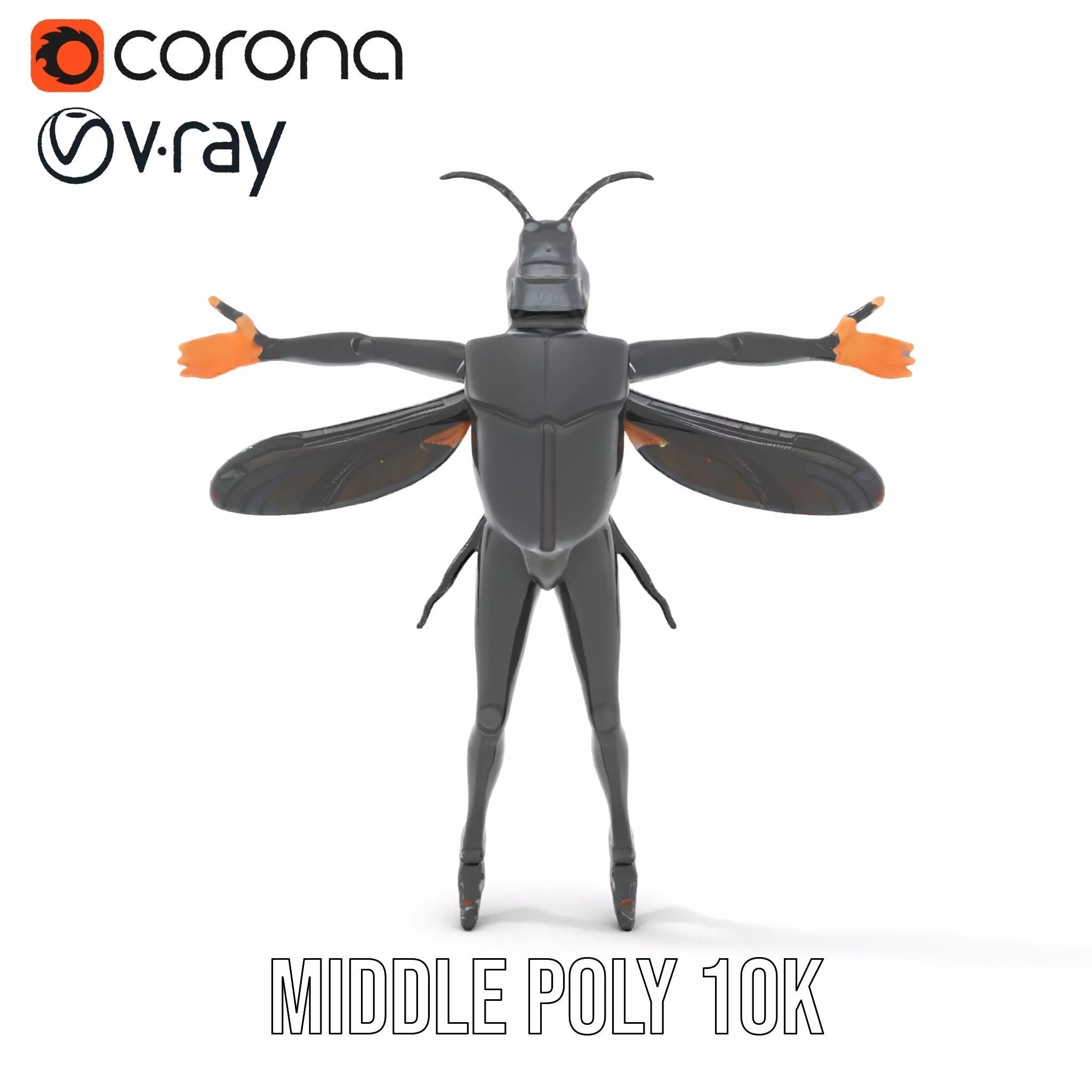 Insectoid Warrior Black model pack Low-poly 3D model_11