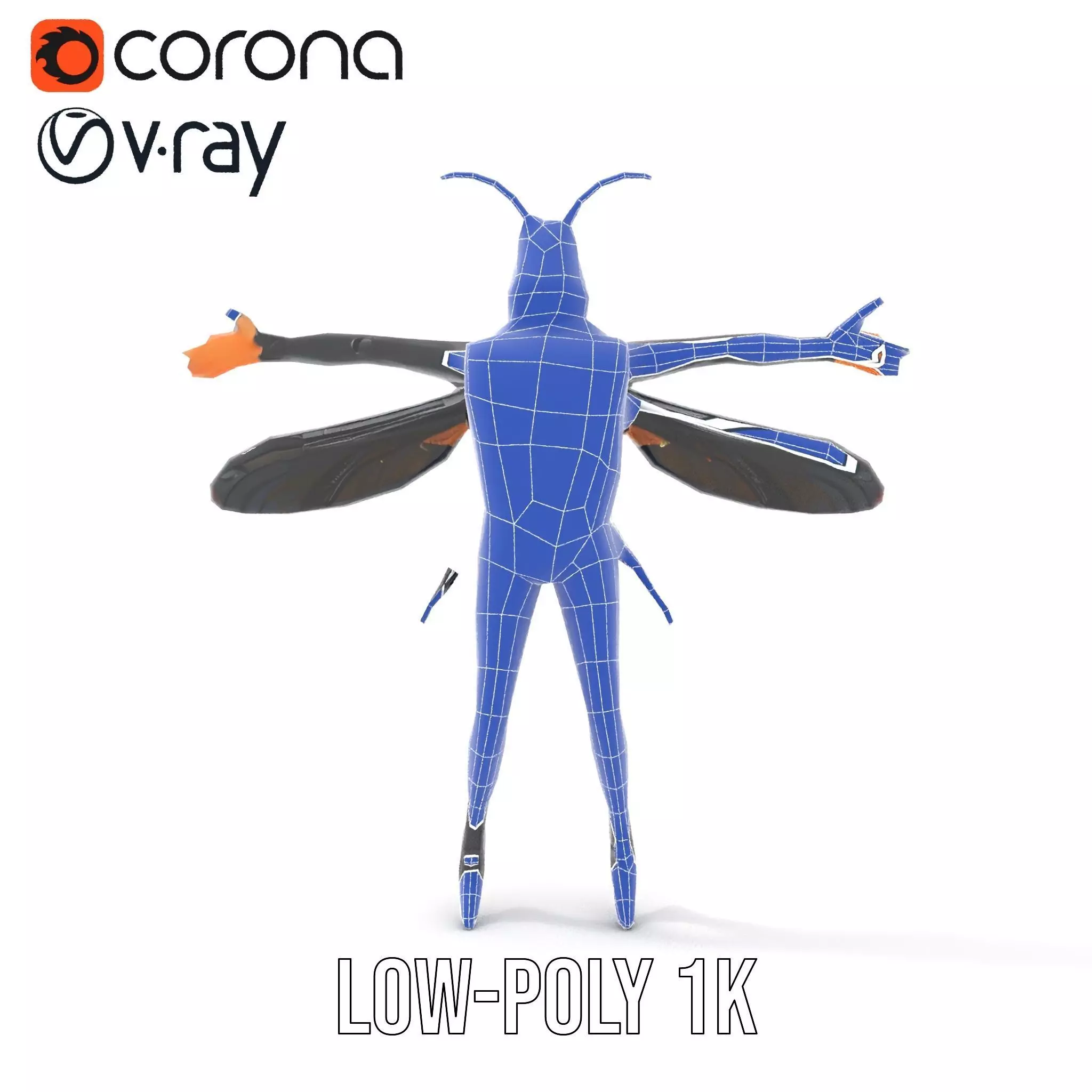 Insectoid Warrior Black model pack Low-poly 3D model_26