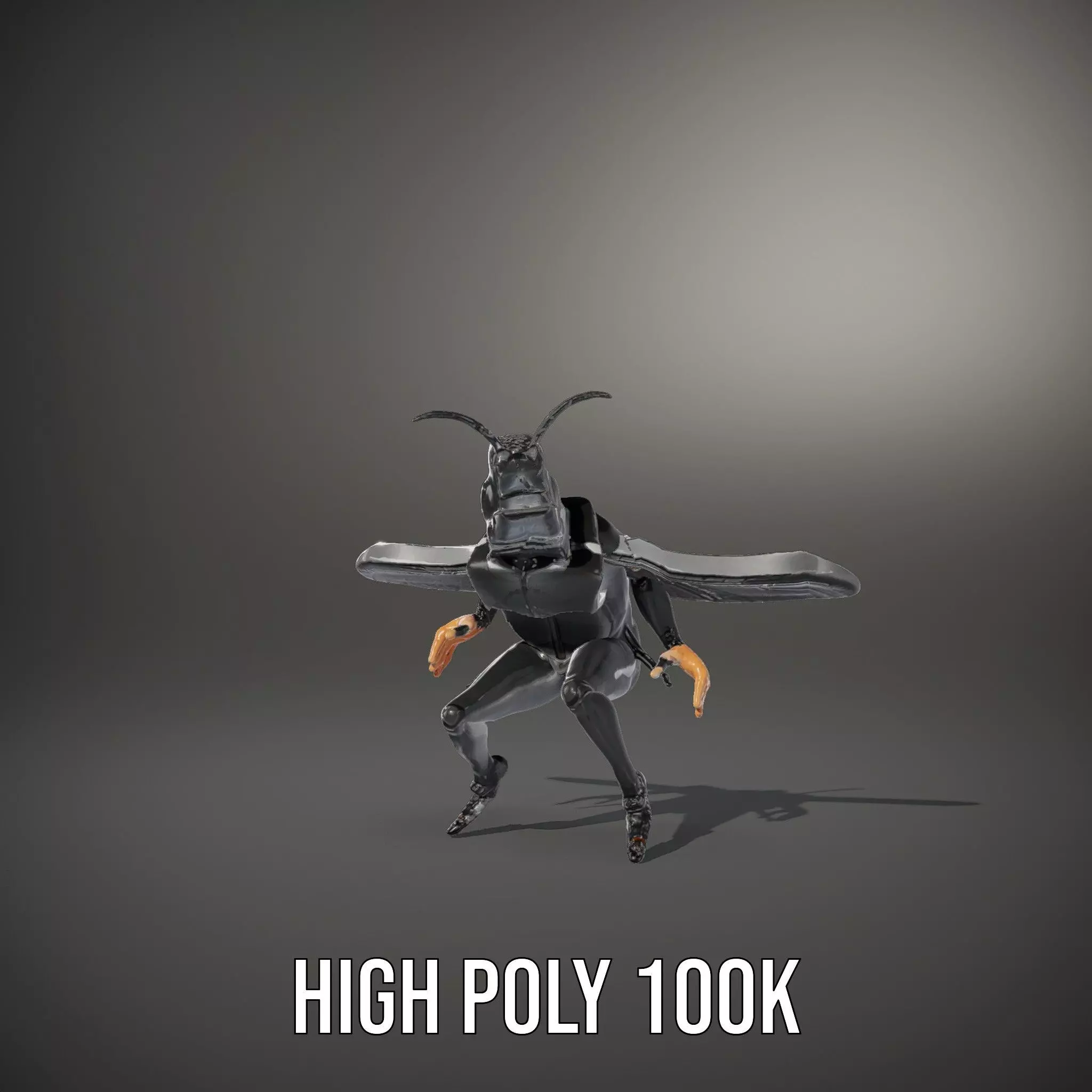 Insectoid Warrior Black model pack Low-poly 3D model_8