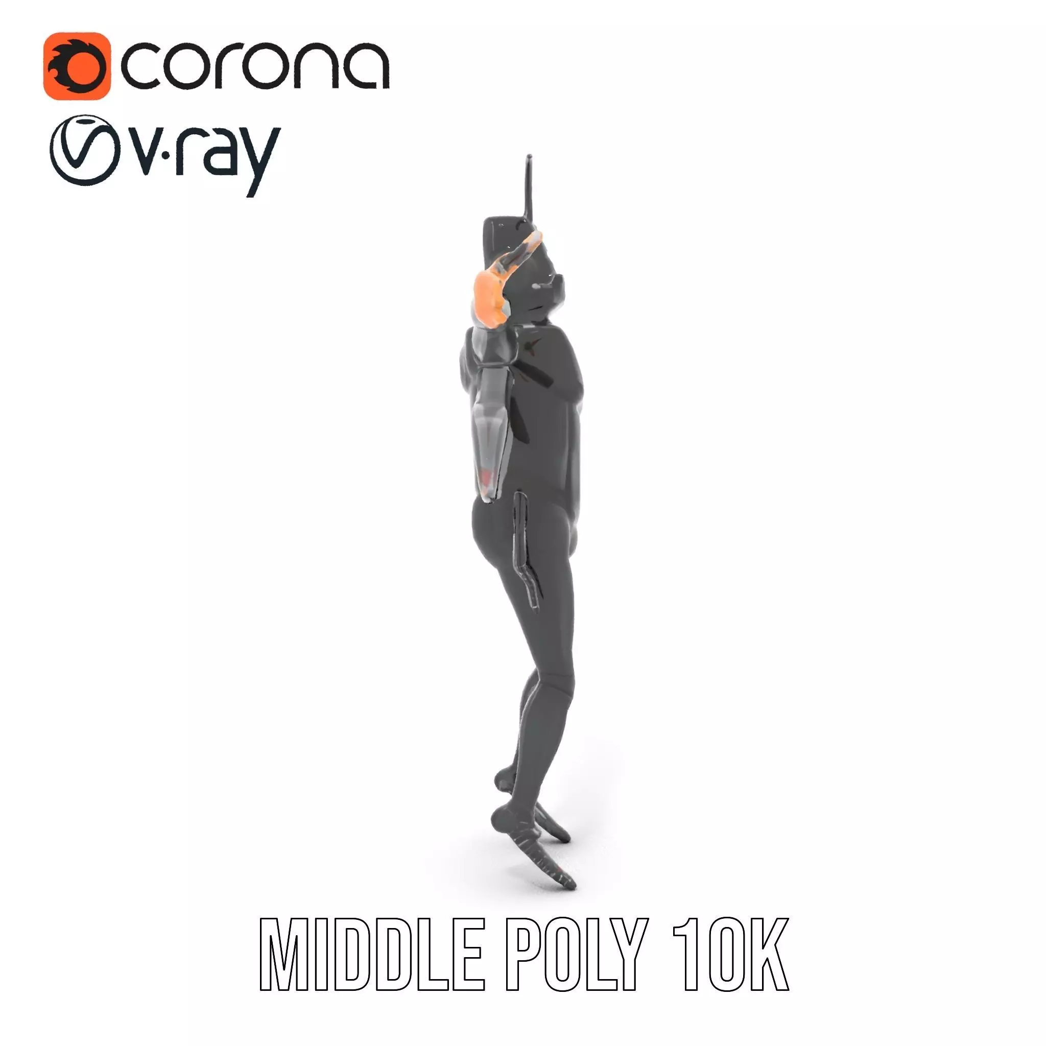 Insectoid Warrior Black model pack Low-poly 3D model_5