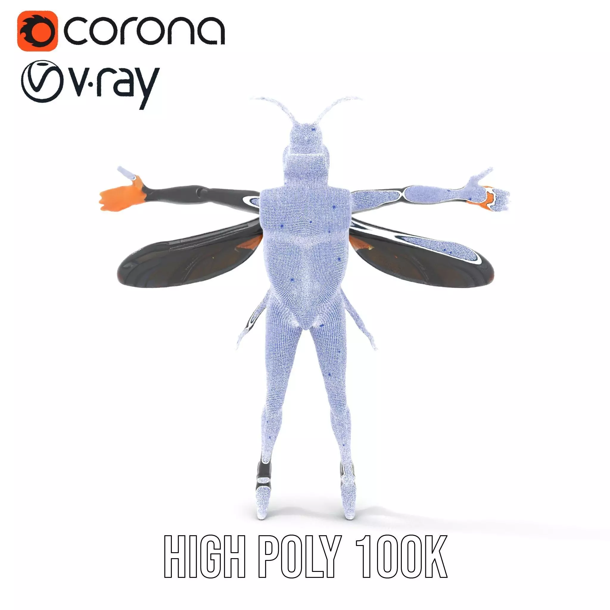 Insectoid Warrior Black model pack Low-poly 3D model_33